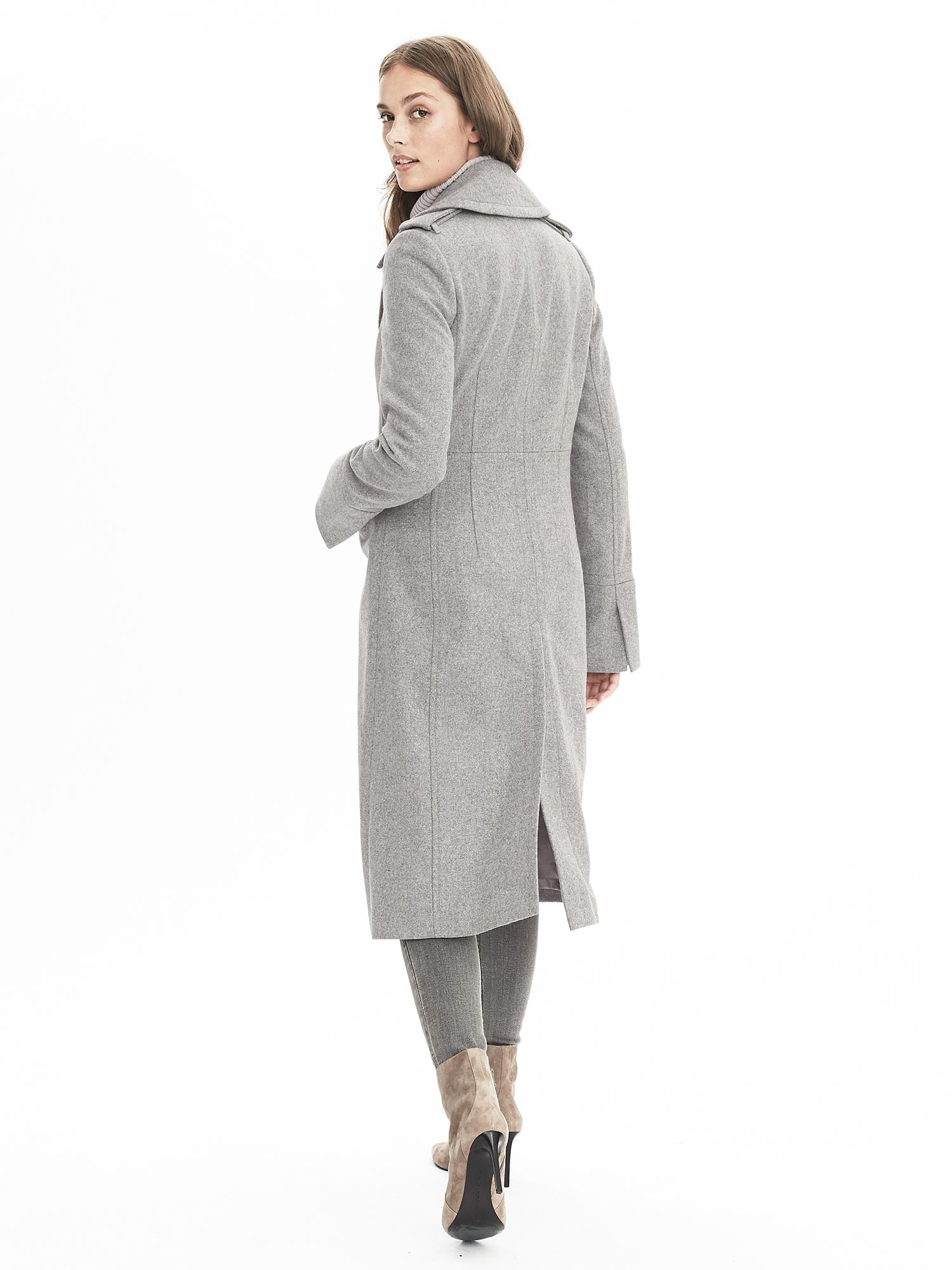 Melton Wool Fitted Coat Banana Republic