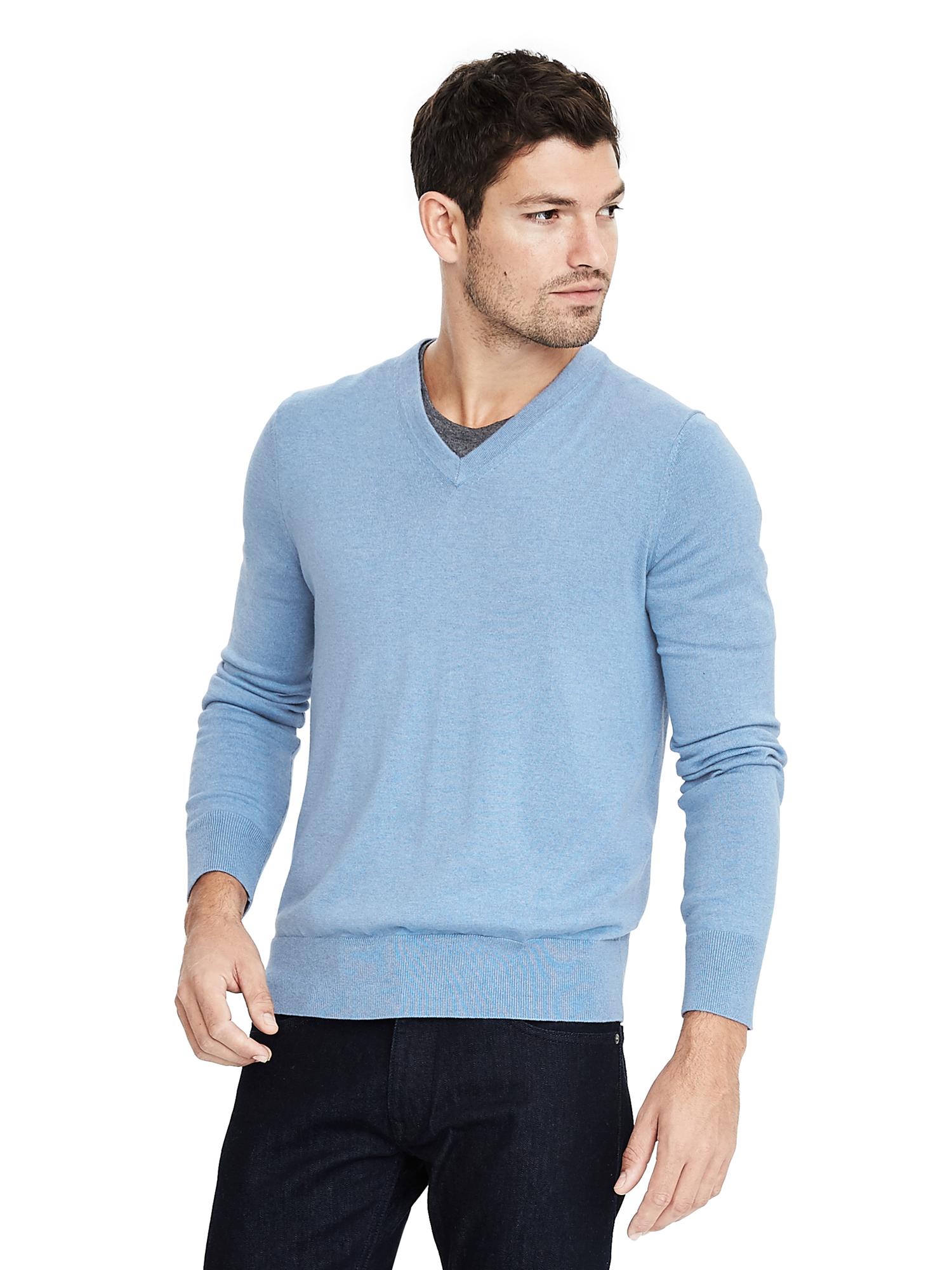 Silk Cotton Cashmere V-Neck Sweater | Banana Republic