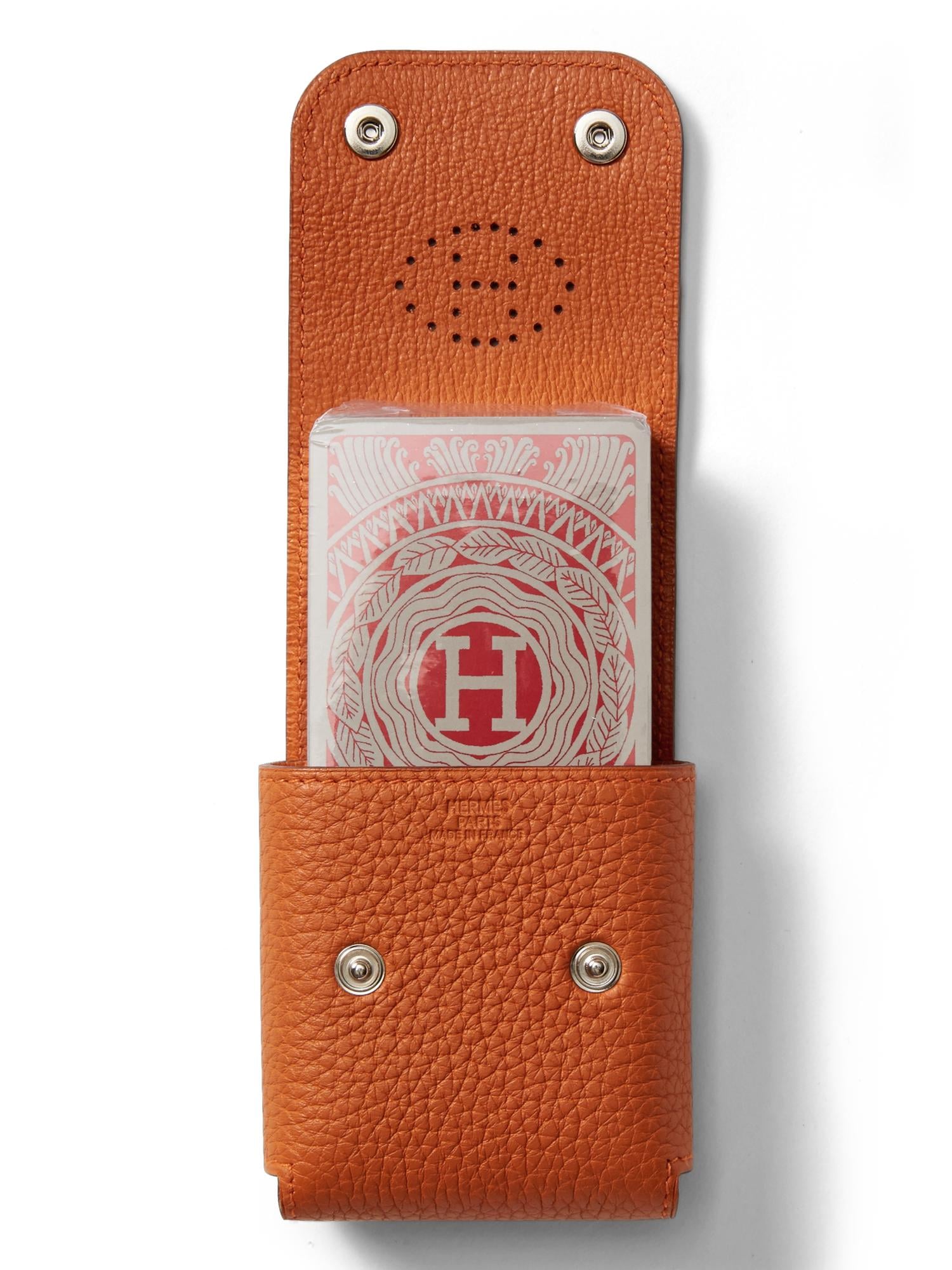 Luxe Vintage Hermes Orange Playing Cards