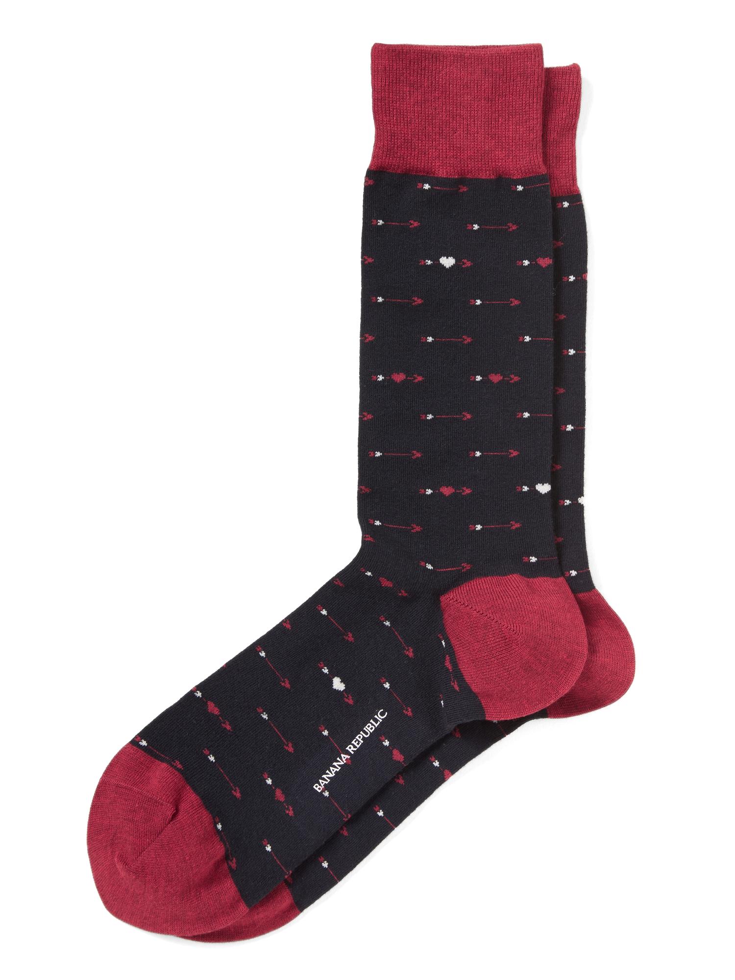 Heart and Arrow Print Sock Banana Republic
