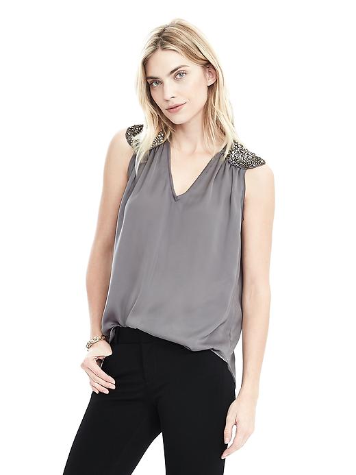 Banana Republic Embellished Shoulder Tank
