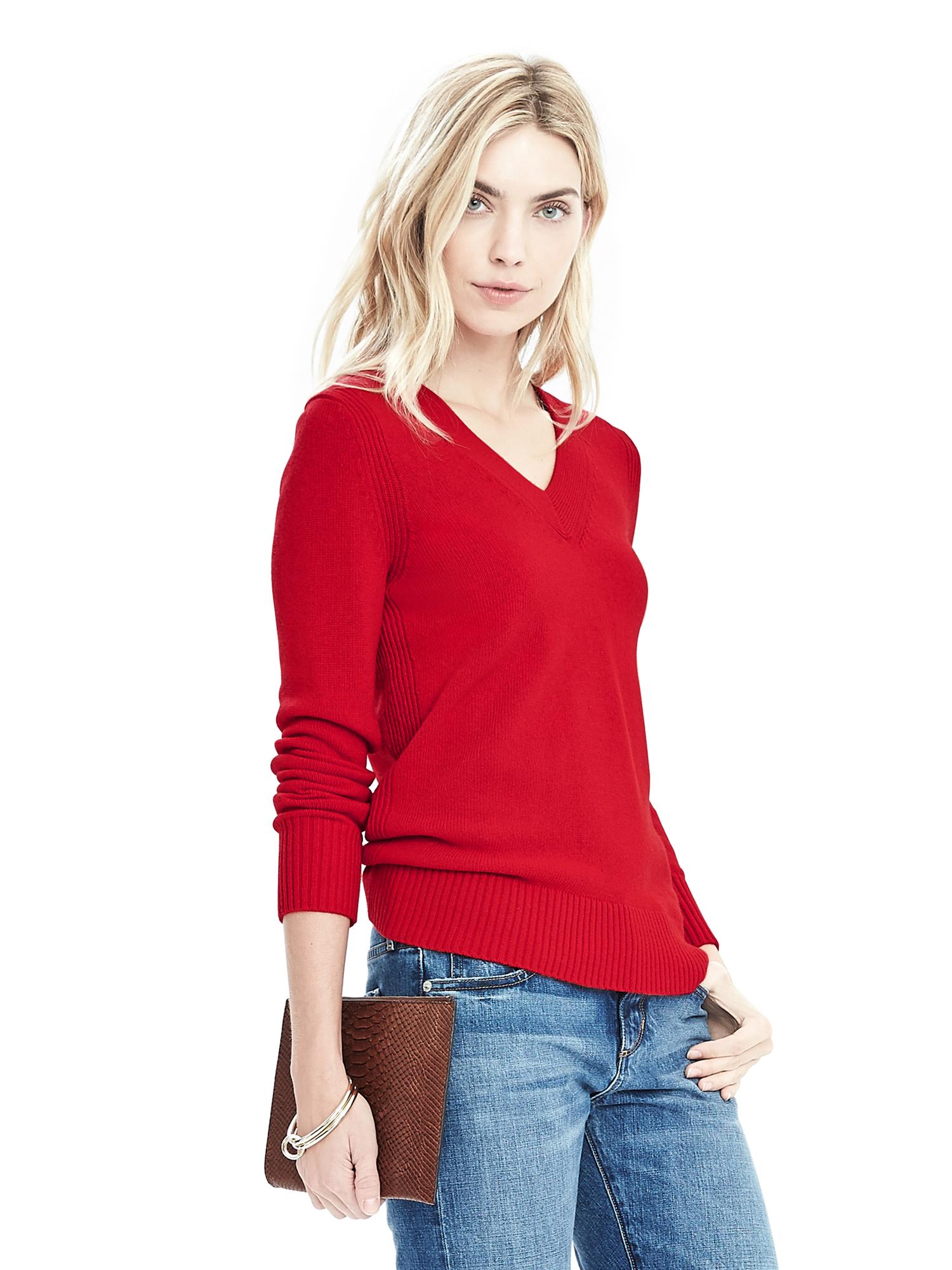 Italian Cashmere Blend Button-Back Vee