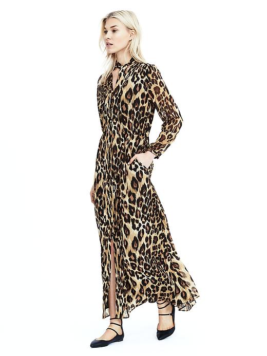 chinese dress ladies Banana Republic Gray Leopard Dress – Vintage Village main image 0