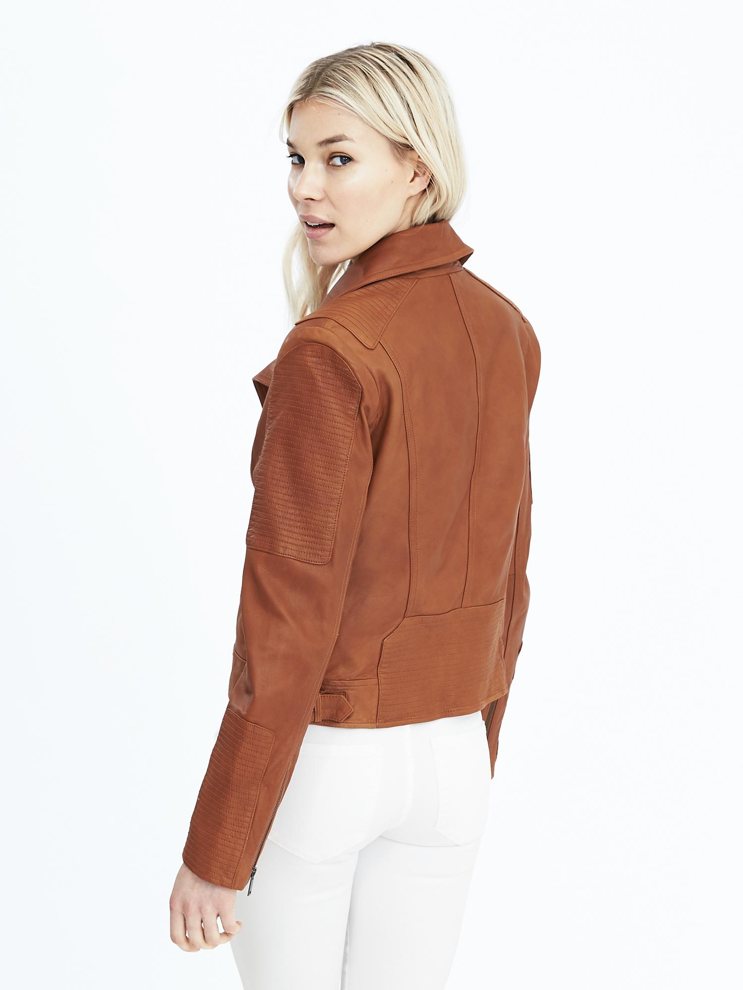 Washed Leather Moto Jacket | Banana Republic