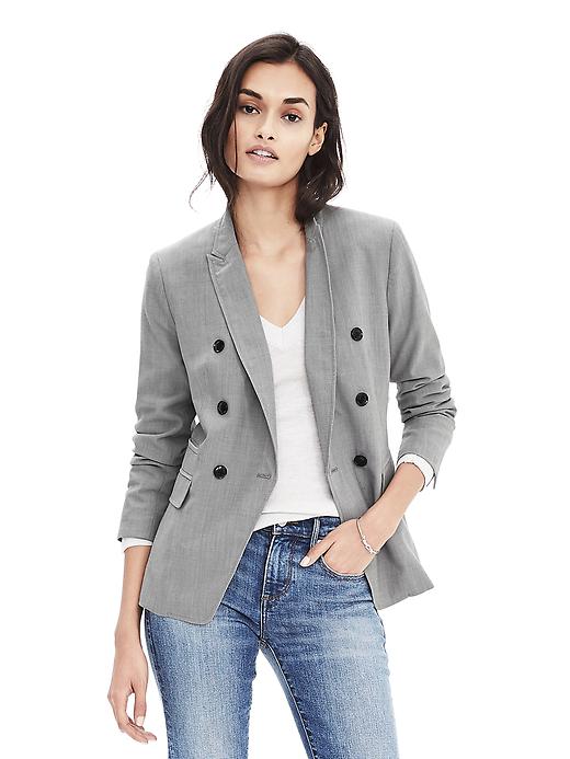 Banana Republic Womens Double Breasted Lightweight Wool Blazer | Shop ...