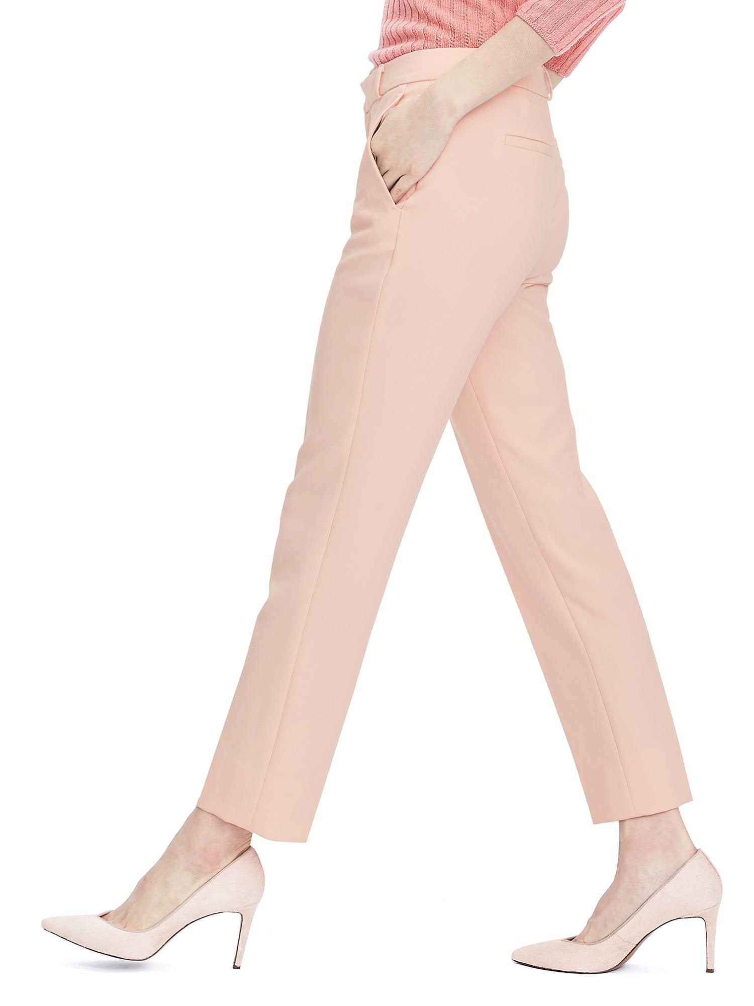 Avery Straight-Fit Blush Ankle Pant
