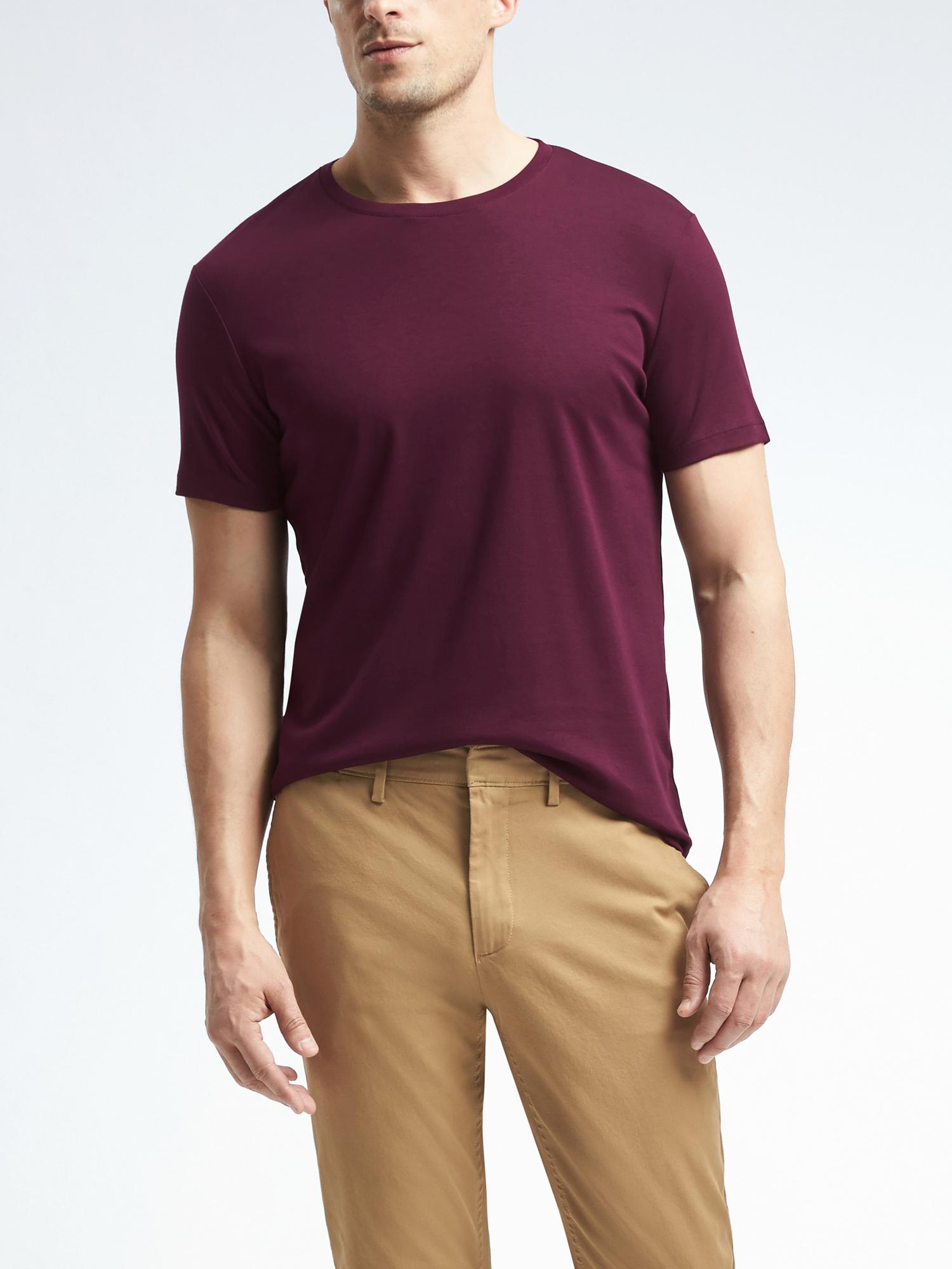 Luxury-Touch Crew-Neck T-Shirt | Banana 