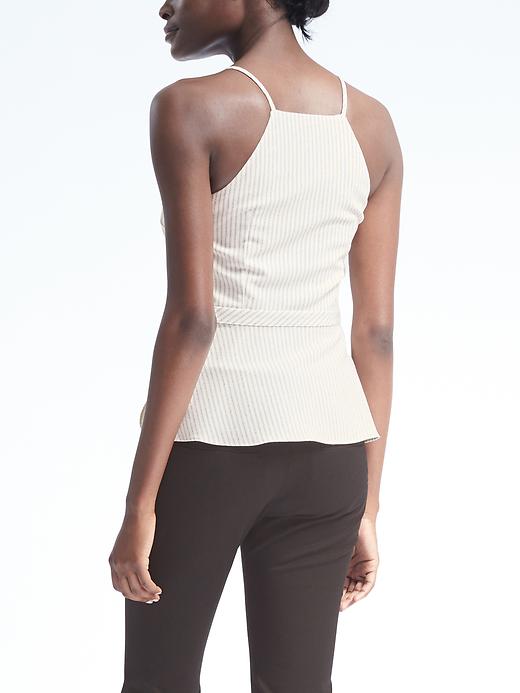 High-Neck Stripe Top | Banana Republic