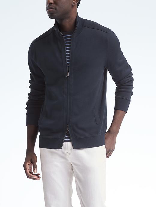 Supima® Full-Zip Sweater Jacket Banana Republic