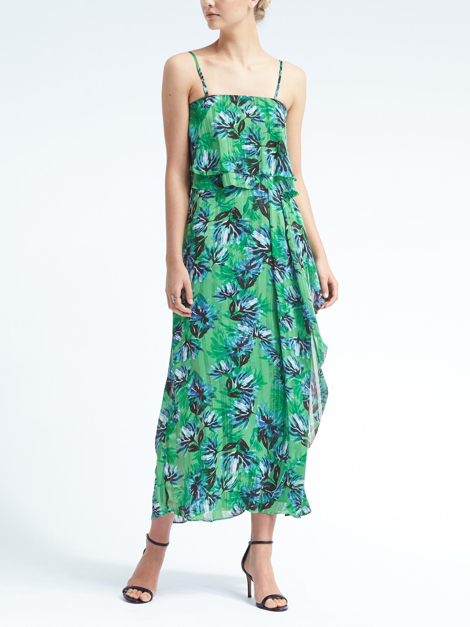 Floral Tiered Flounce Maxi Dress