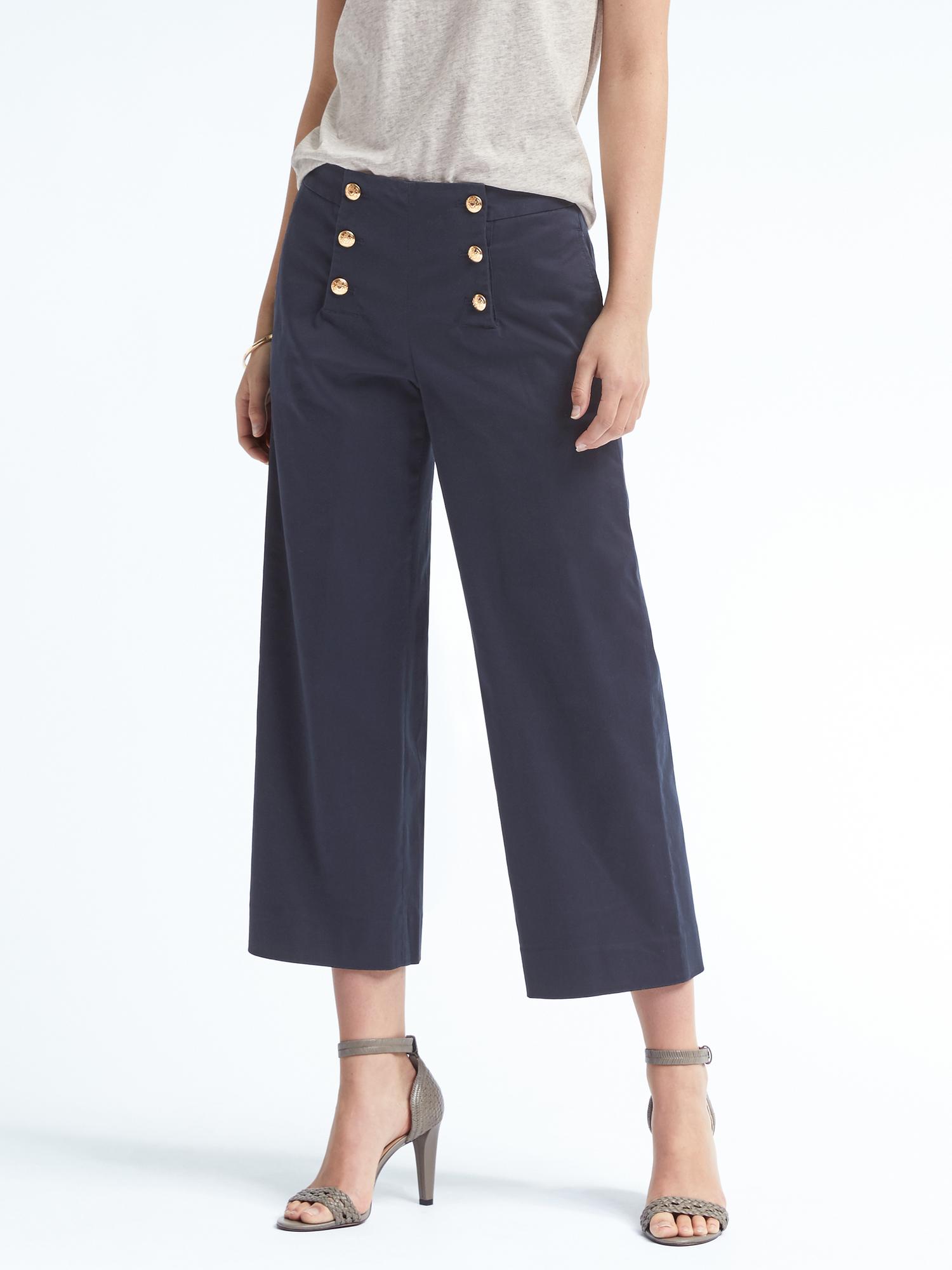 Blake-Fit Cropped Wide-Leg Sailor Pant | Banana Republic