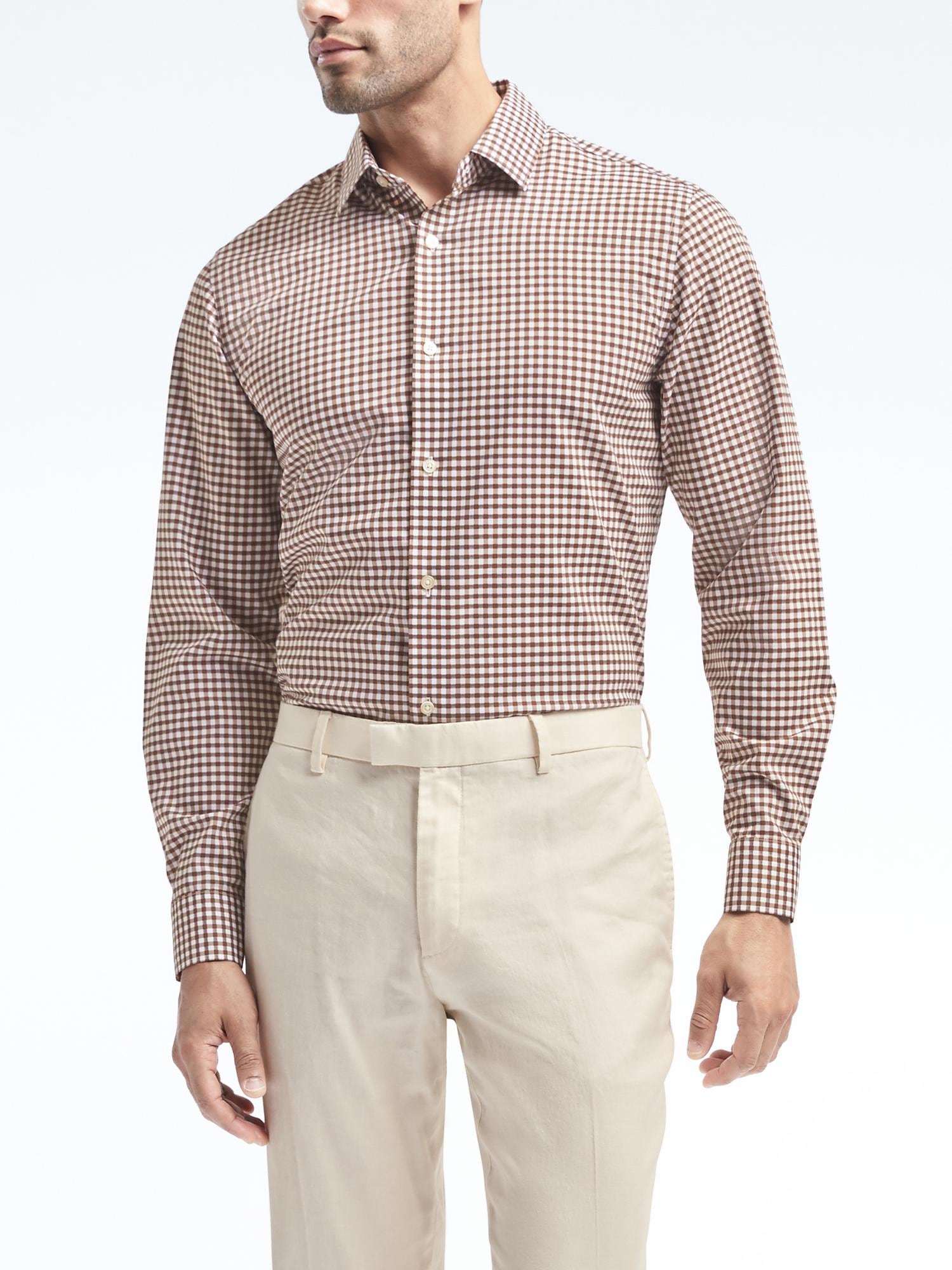 Camden StandardFit NonIron Stretch Check Shirt Banana Republic