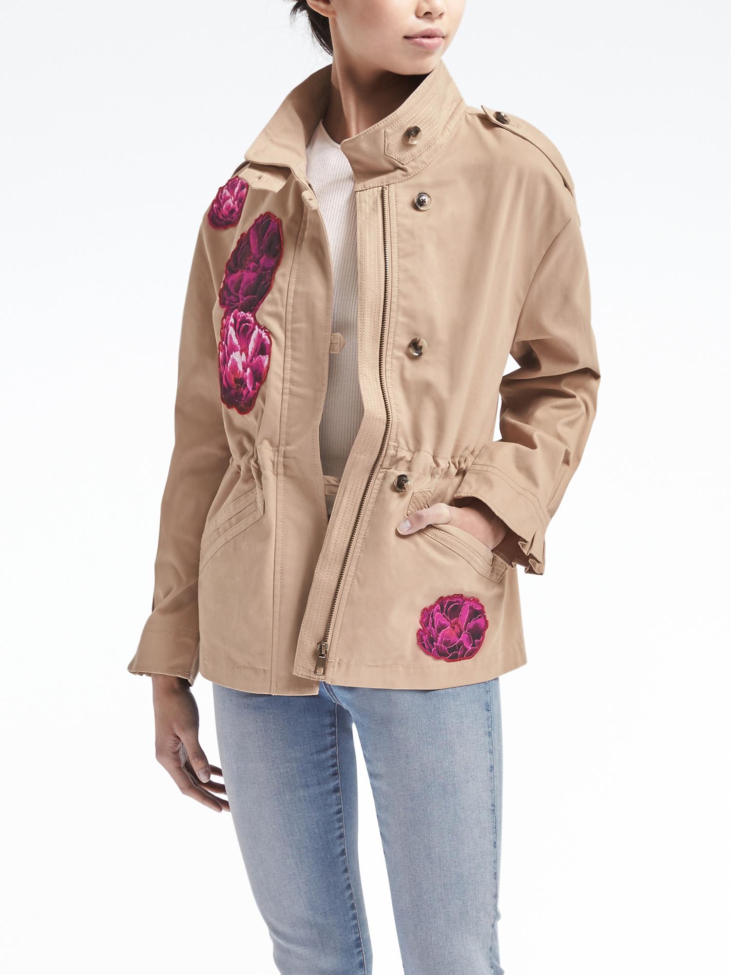 Embroidered Military Jacket Banana Republic