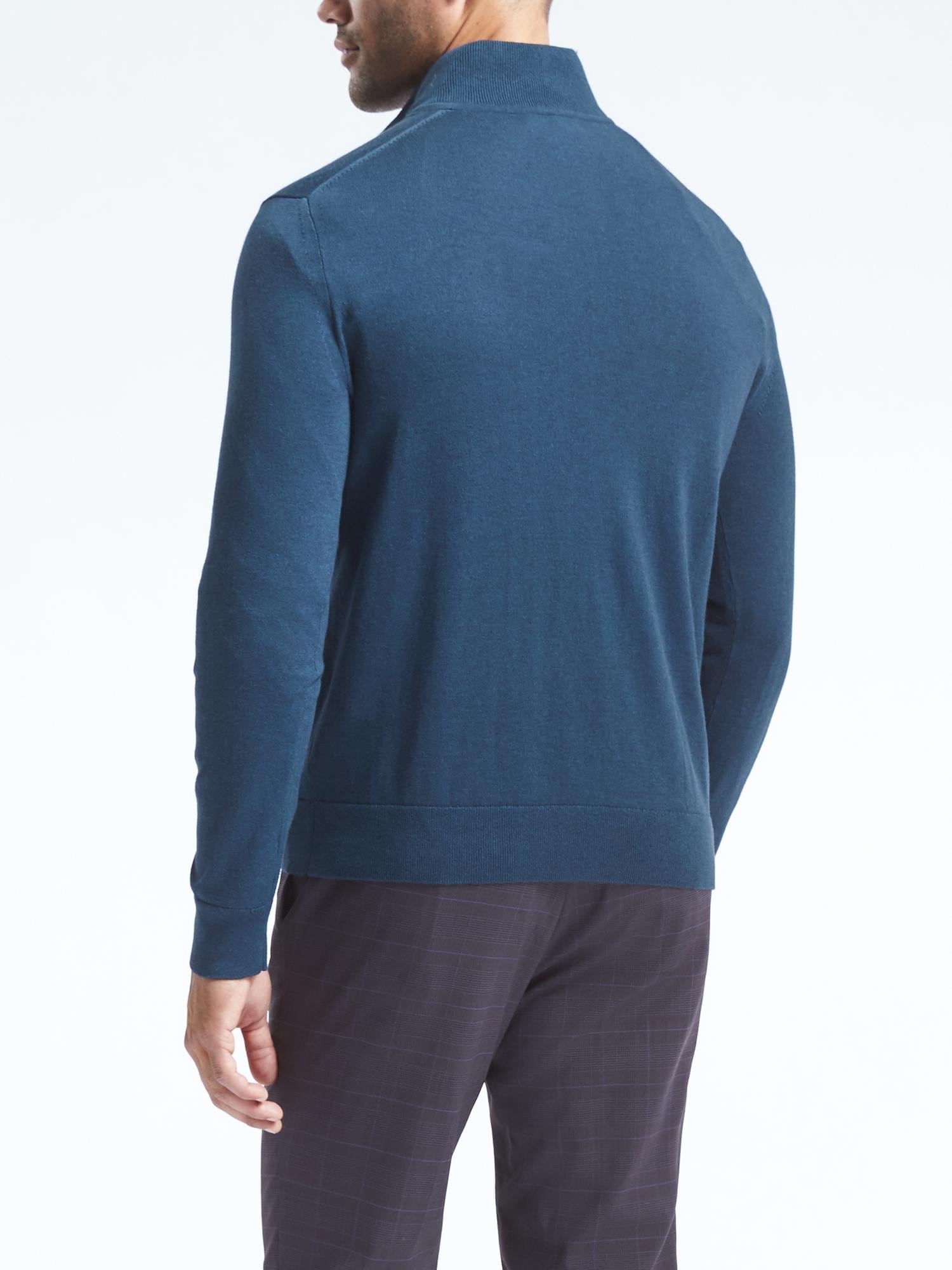 Pima Cotton Cashmere Half-Zip Sweater
