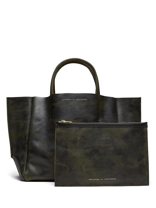 Ampersand as Apostrophe | Camo Soft Leather Small Half Tote