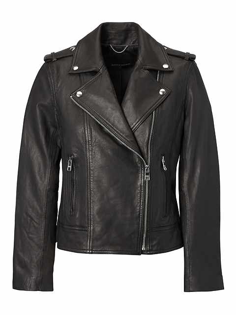 Women S Leather Jackets Coats Vests Banana Republic Classic Leather Moto Jacket