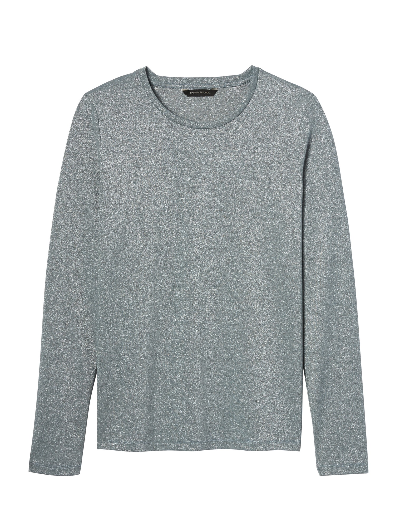 Shine Stretch-Modal Long-Sleeve Crew | Banana Republic