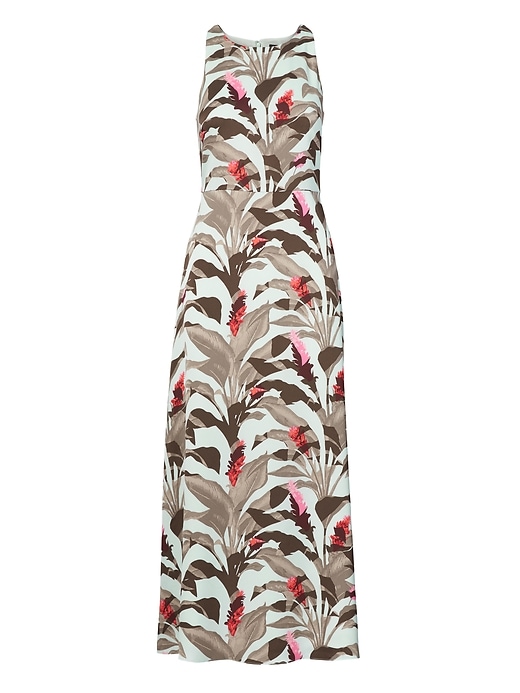 Tropical Fit-and-Flare Maxi Dress | Banana Republic