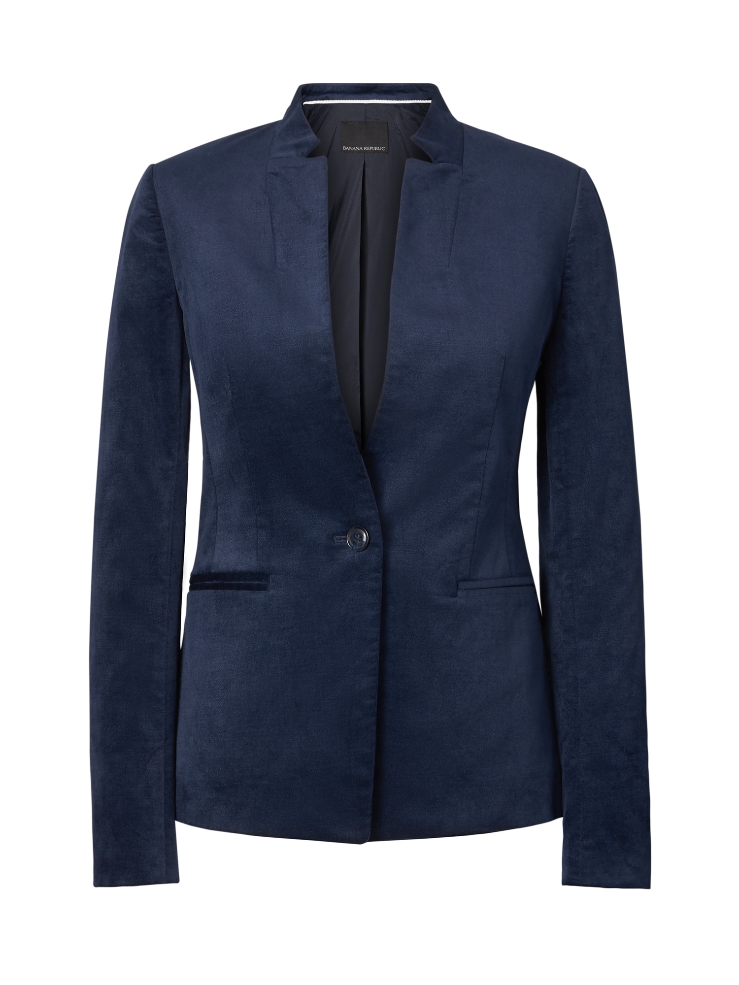 Long and Lean-Fit Stretch-Velvet Blazer