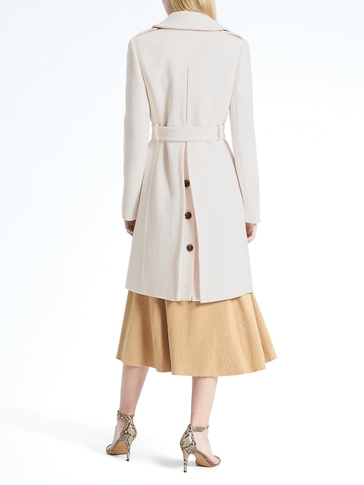 未使用☆和田颯 how Melton Coat Ivory 002 Da-iCE Italian Melton Wool-Blend Long Coat | Banana Republic