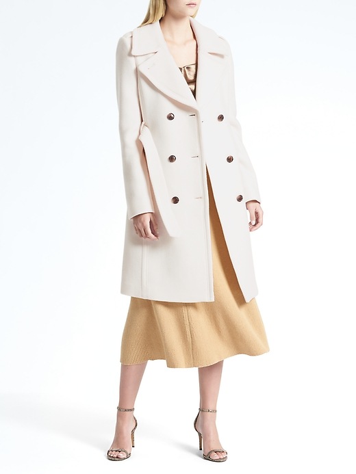 Italian Melton Wool Blend Long Coat