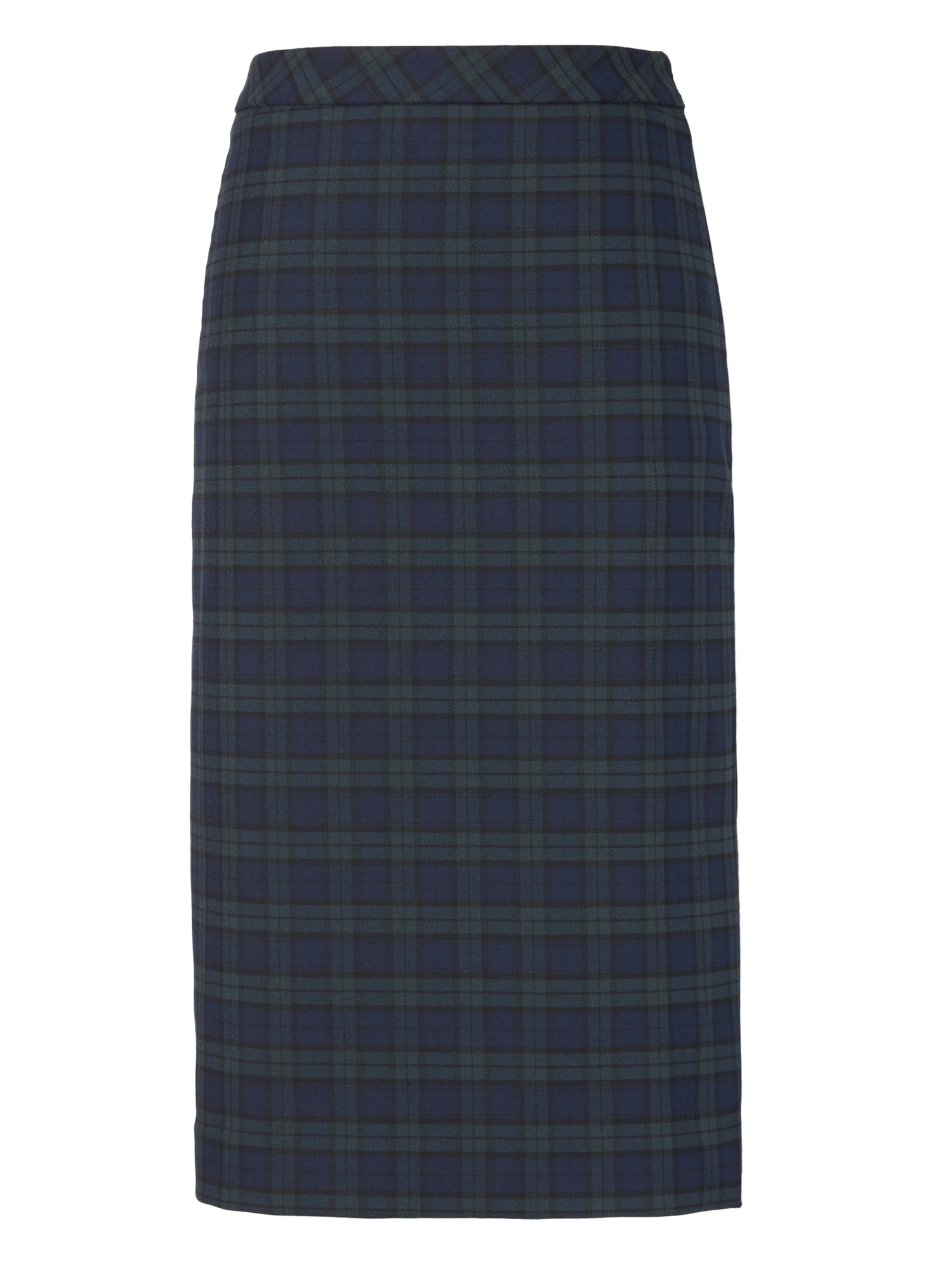 Tartan Plaid Pencil Skirt with Side Slit