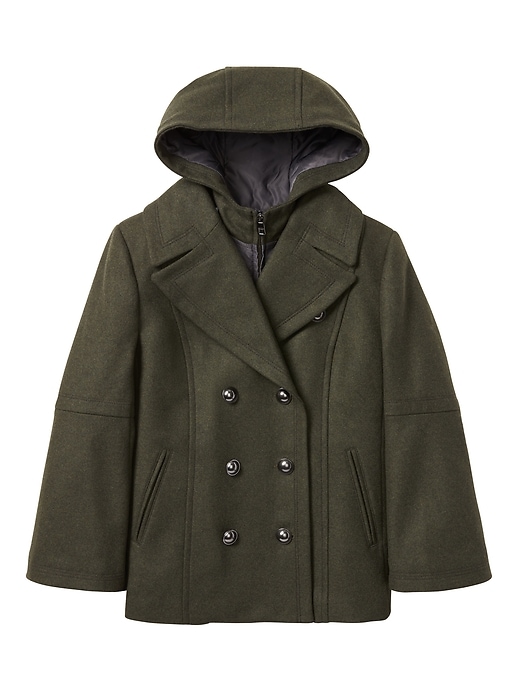 Peacoat jacket with hood hotsell