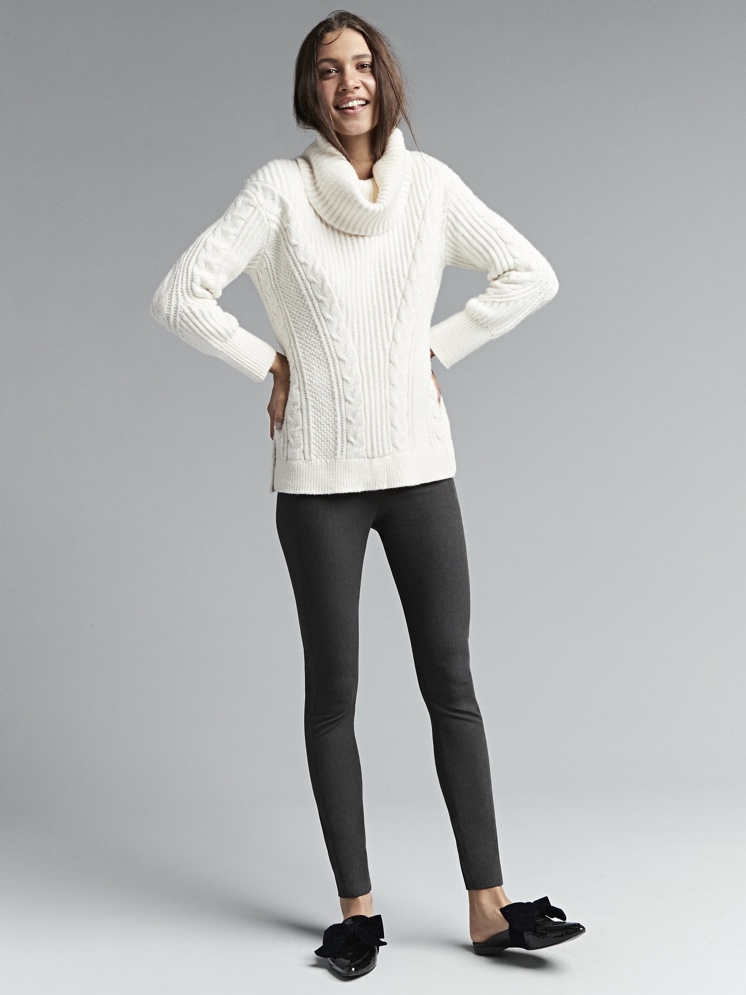 Merino-Blend Cable-Knit Pullover