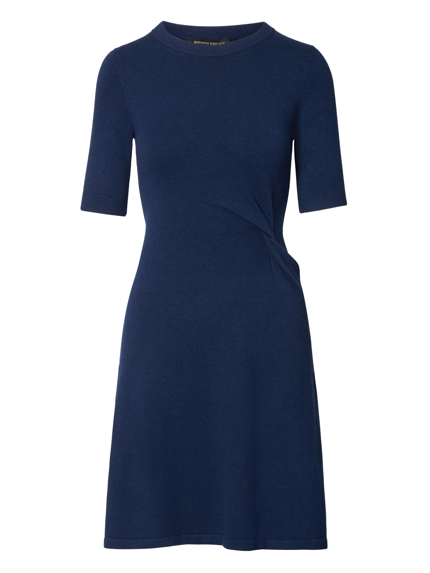 Knotted Fit-and-Flare Sweater Dress