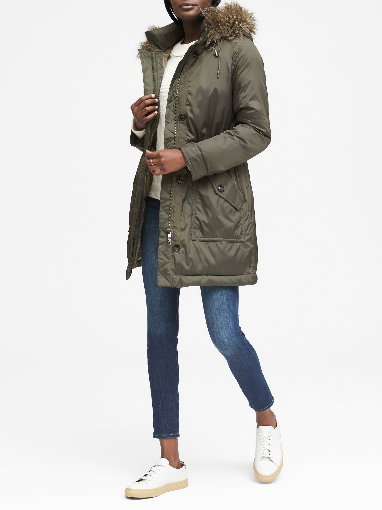 Water-Resistant Parka with Removable Hood | Banana Republic