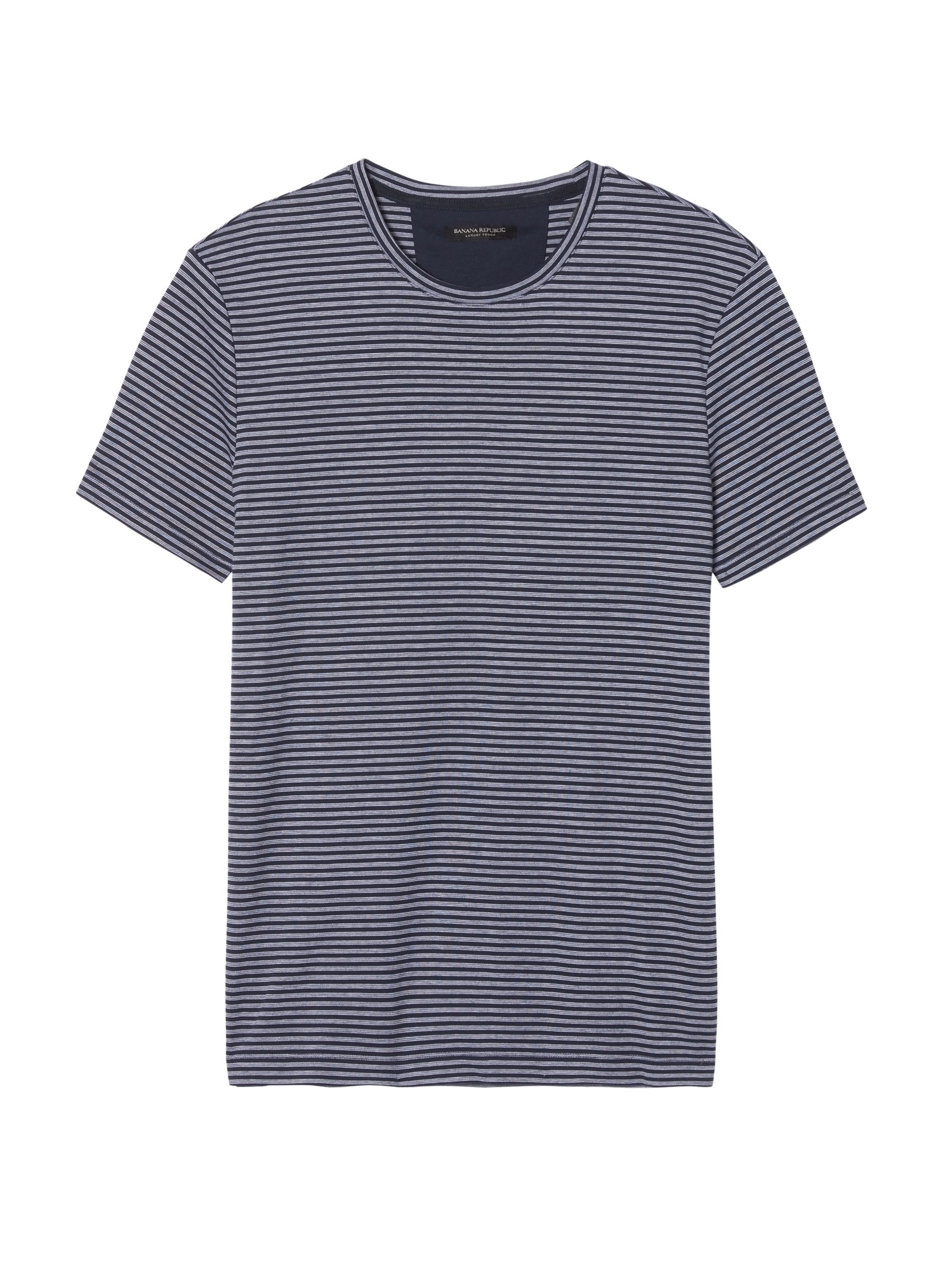 Luxury-Touch Stripe Crew-Neck T-Shirt