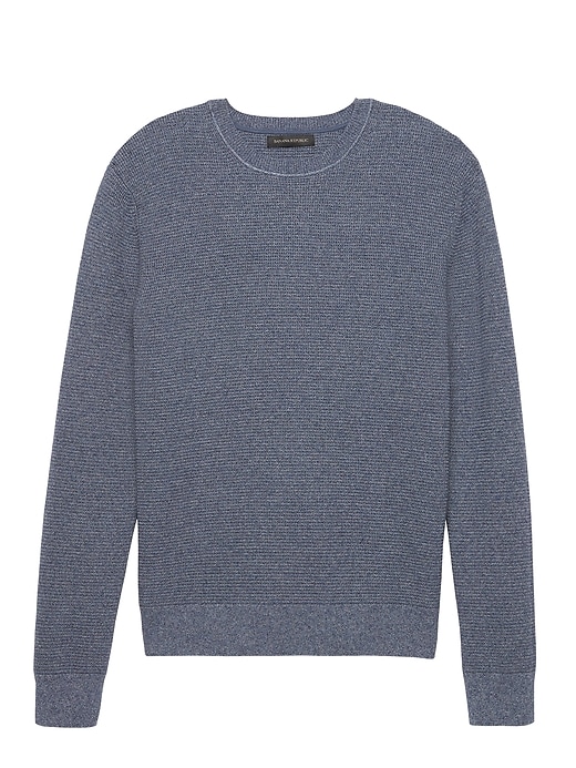 SUPIMA® Cotton Waffle-Knit Crew-Neck Sweater | Banana Republic