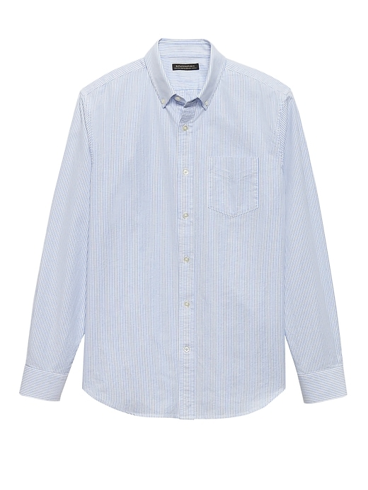 Grant Slim-Fit 100% Cotton Stripe Oxford Shirt | Banana Republic
