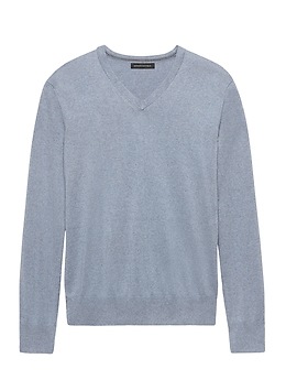 Silk Cotton Cashmere V-Neck Sweater | Banana Republic