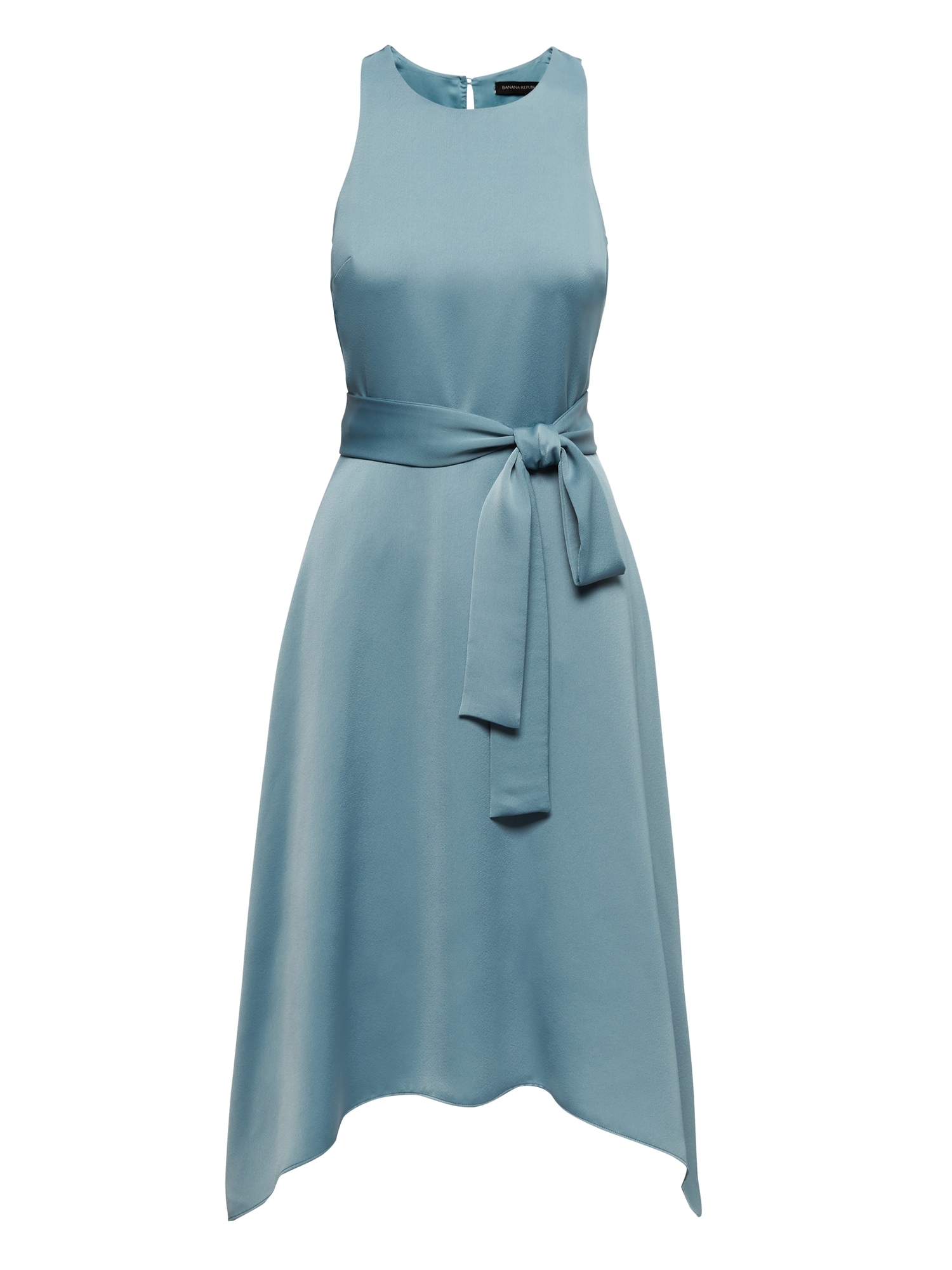 Racer-Neck Fit-and-Flare Dress