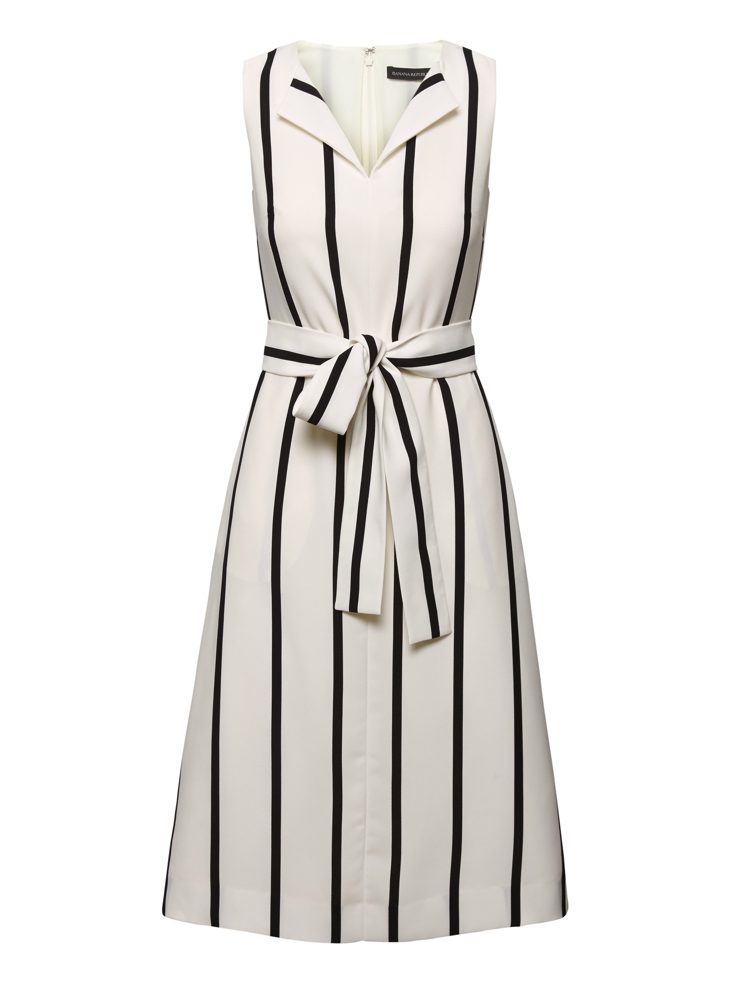Stripe Square-Neck Fit-and-Flare Dress