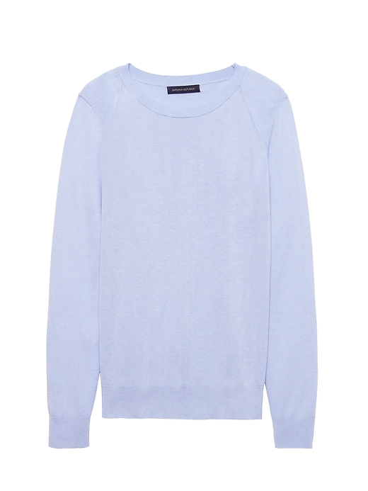 Silk-Cotton Crew-Neck Sweater | Banana Republic
