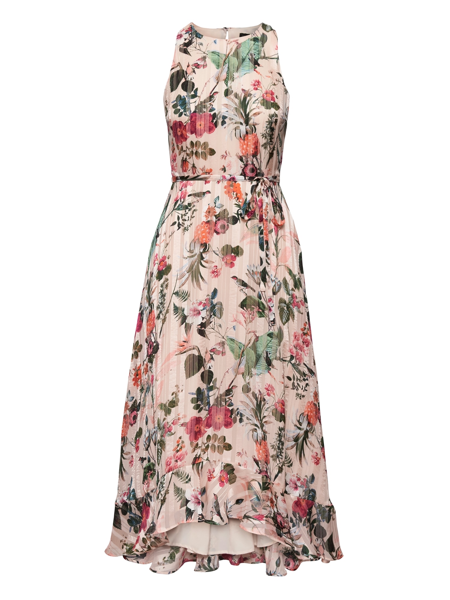 Botanical Print Fit-and-Flare Maxi Dress | Banana Republic