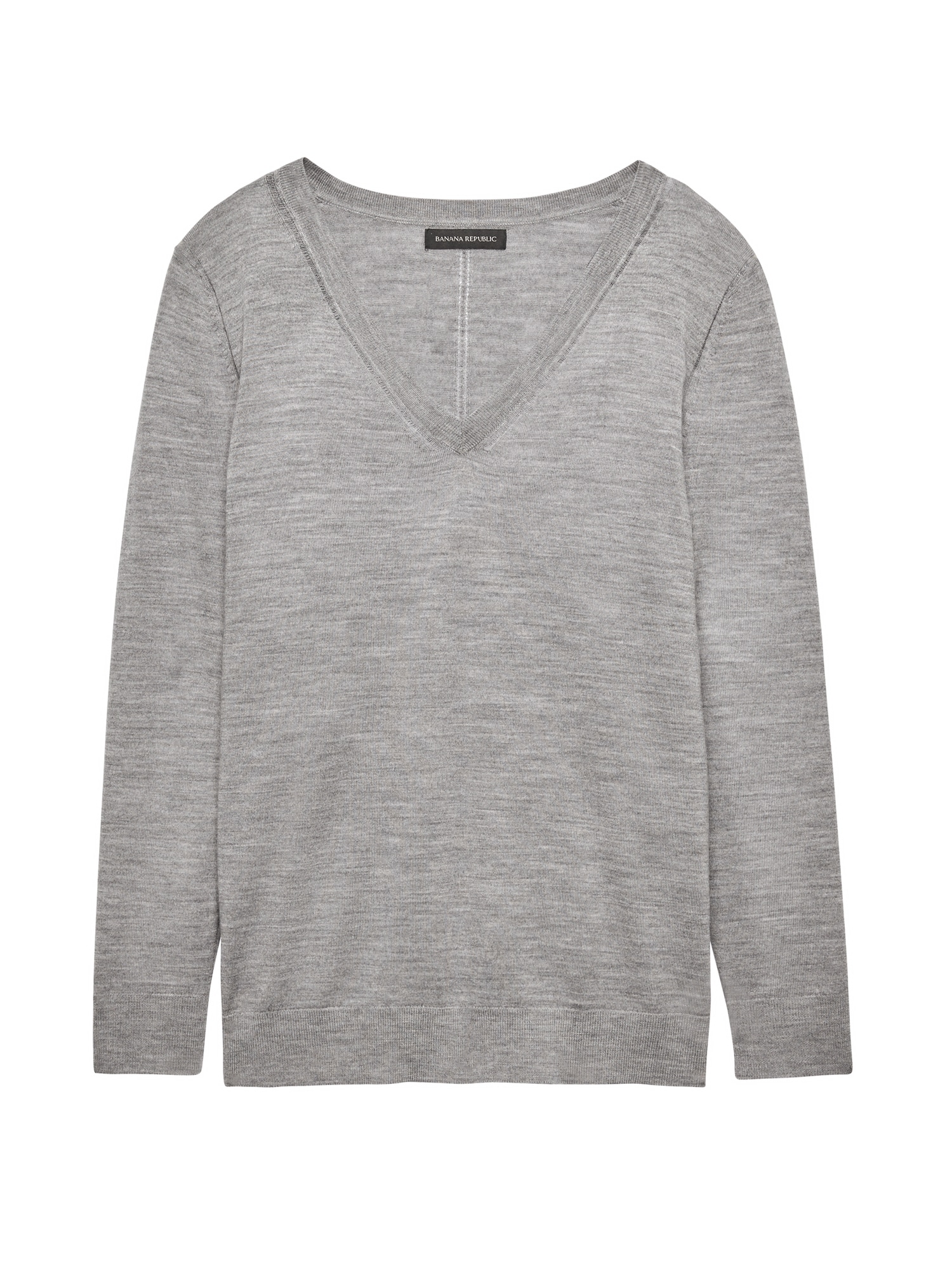 Machine-Washable Merino V-Neck Sweater
