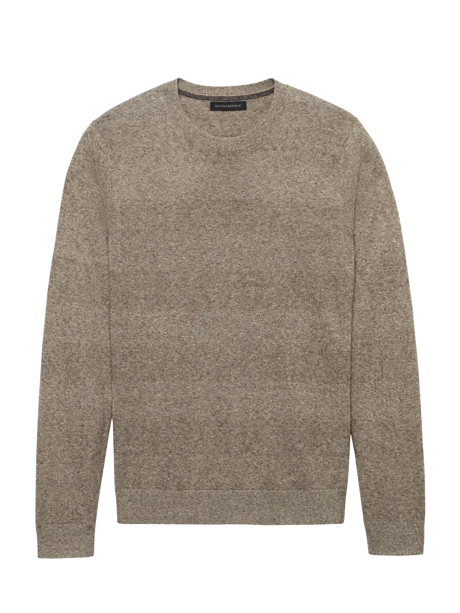 Silk-Linen Texture Crew-Neck Sweater