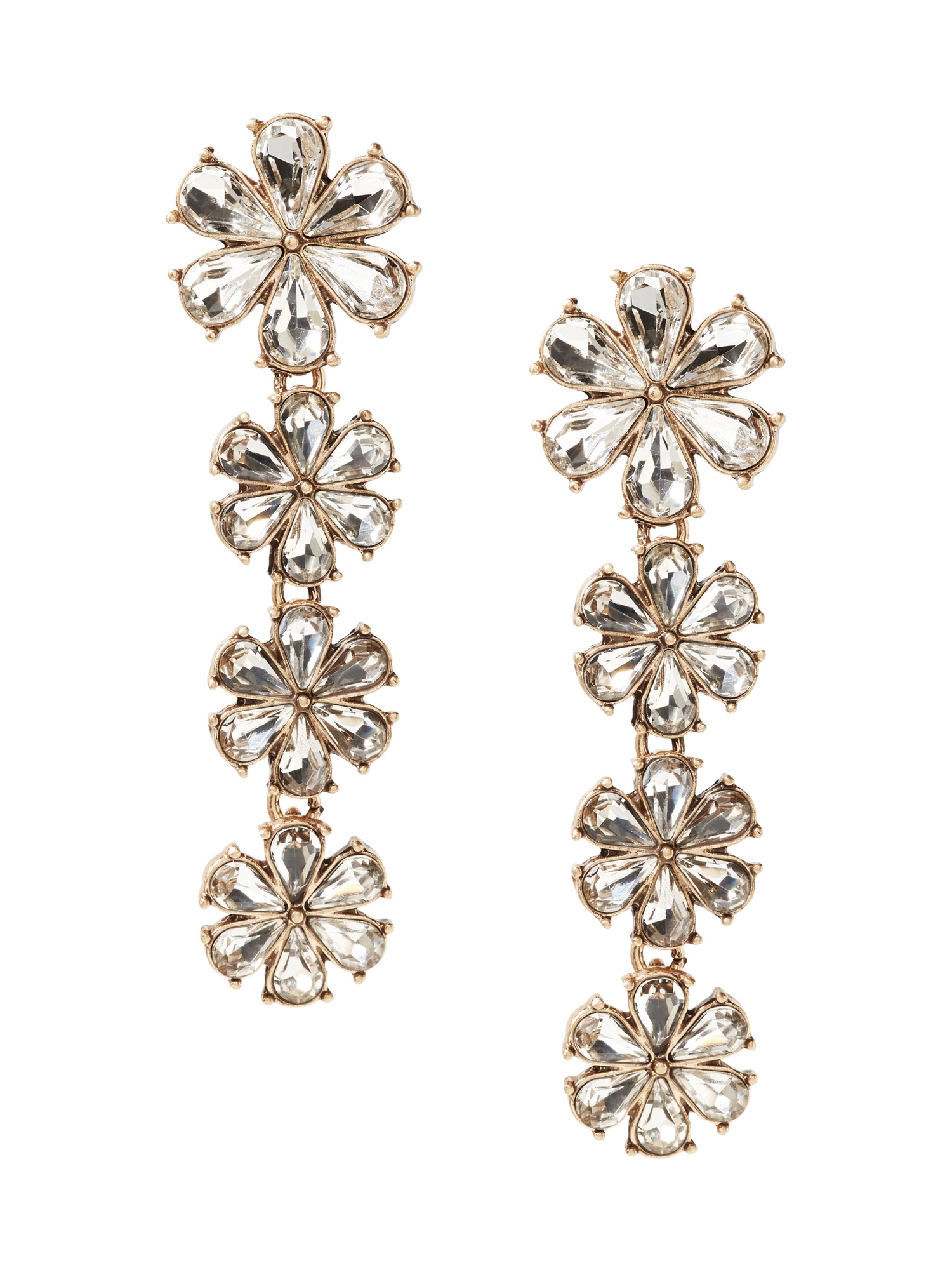 Crystal Floral Linear Earring
