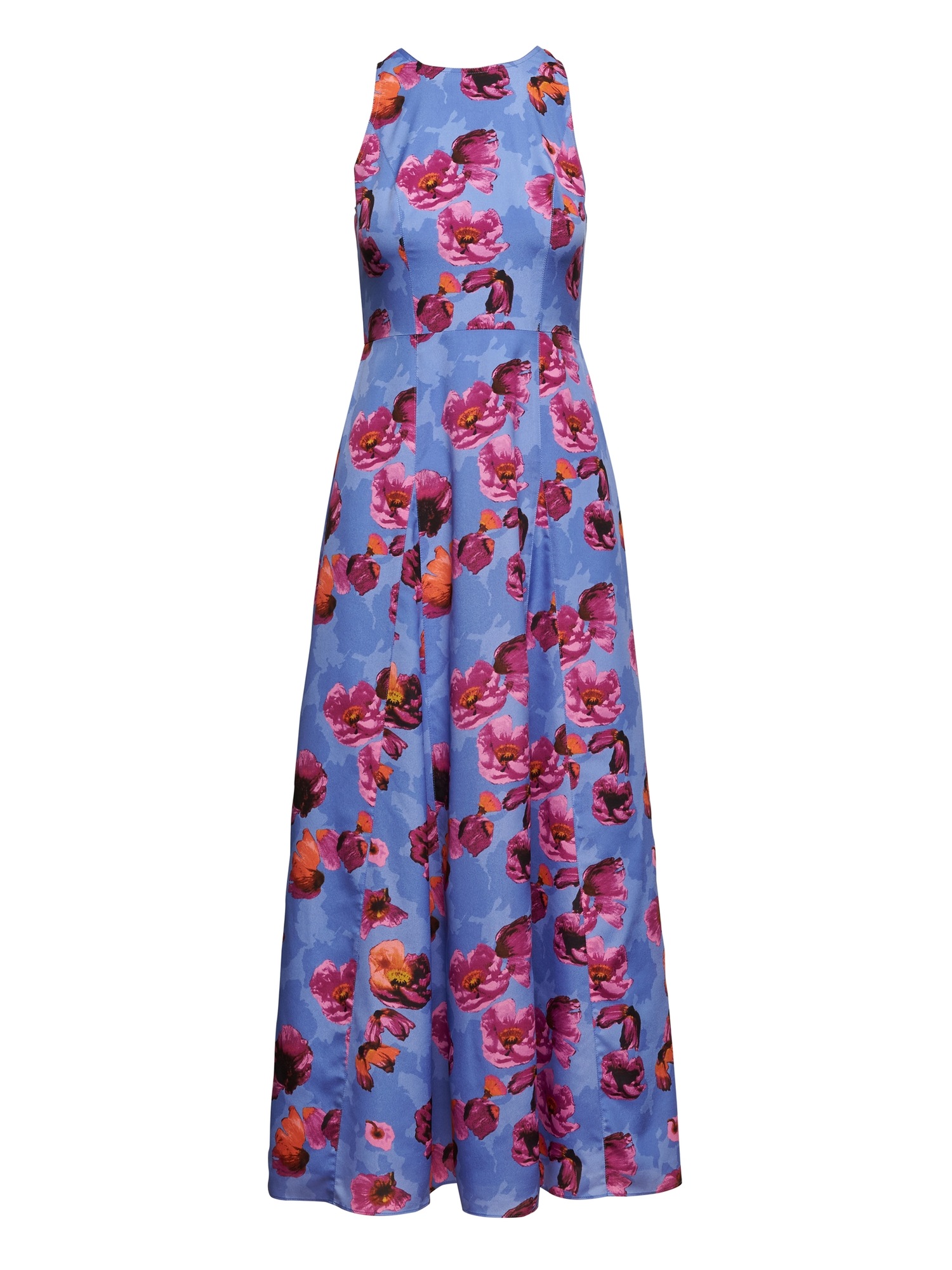 Floral Contrast Stitch Maxi Dress