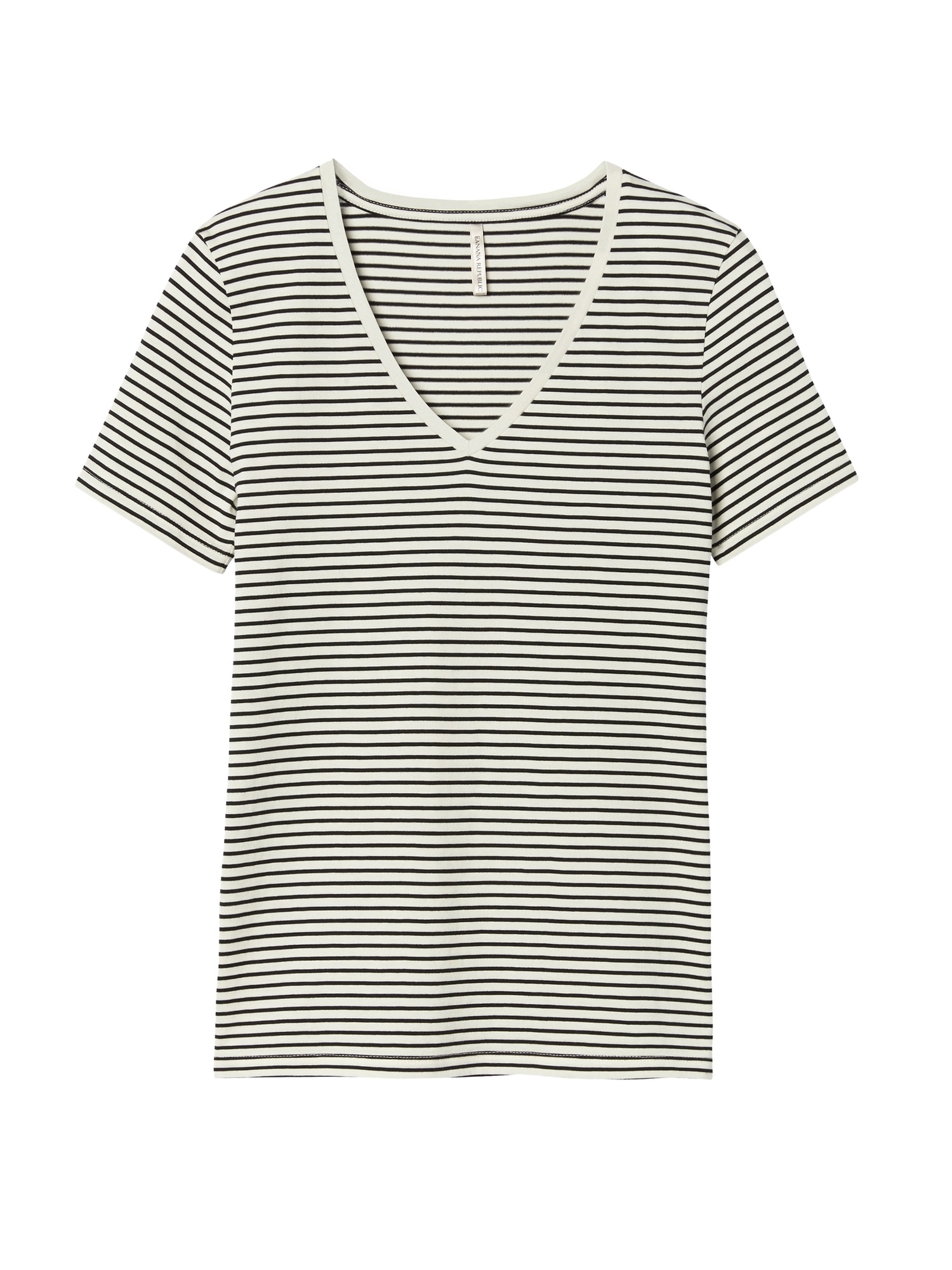 Stripe SUPIMA® Cotton Vee | Banana Republic