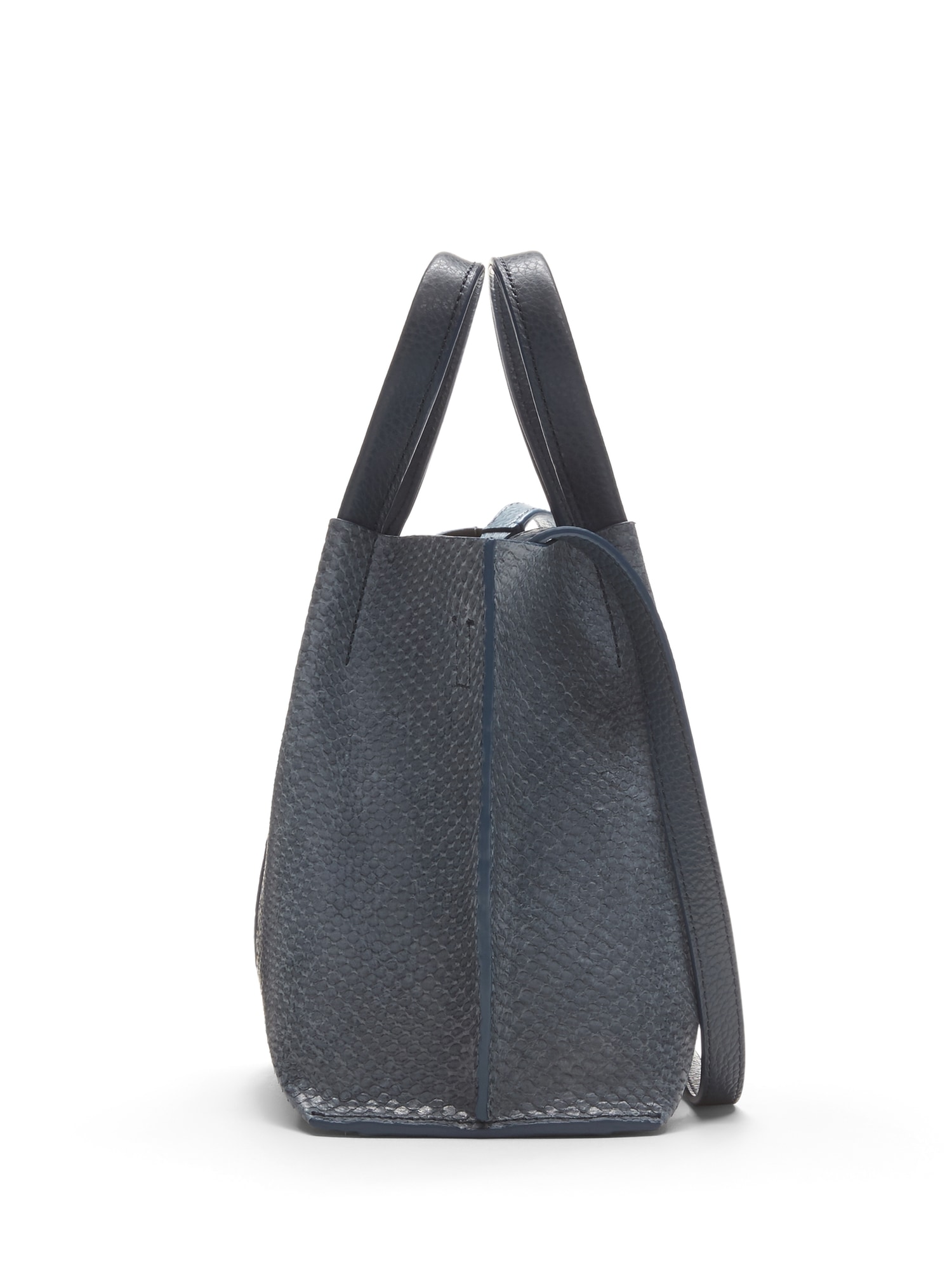 Snake-Effect Italian Leather Mini Structured Tote