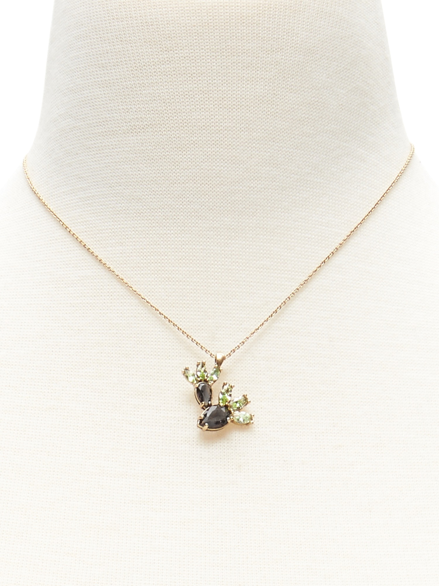 Jeweled Cactus Pendant Necklace