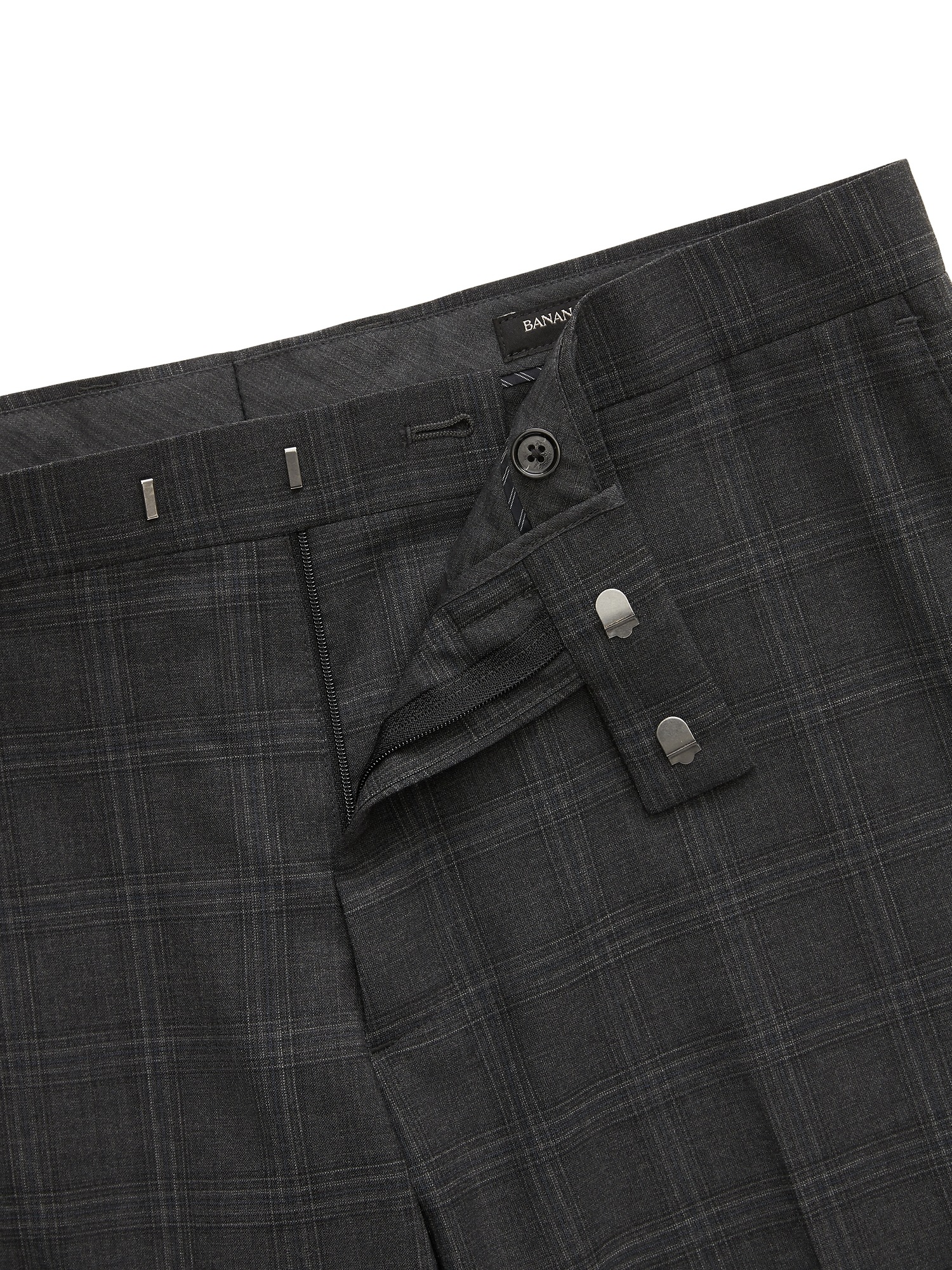 Tapered Plaid Smart-Weight Performance Suit Pant