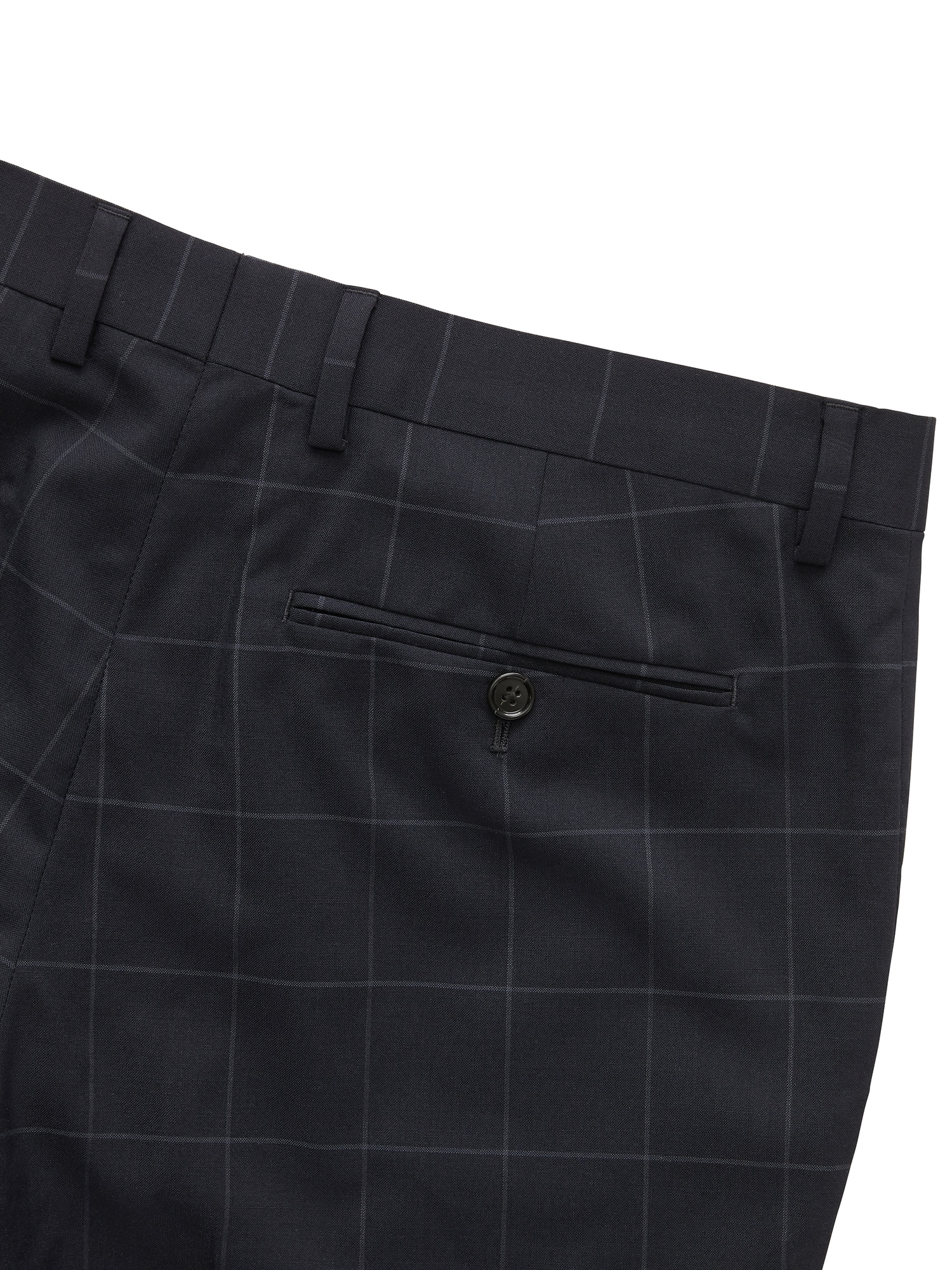 Slim Navy Smart-Weight Performance Wool Blend Suit Pant