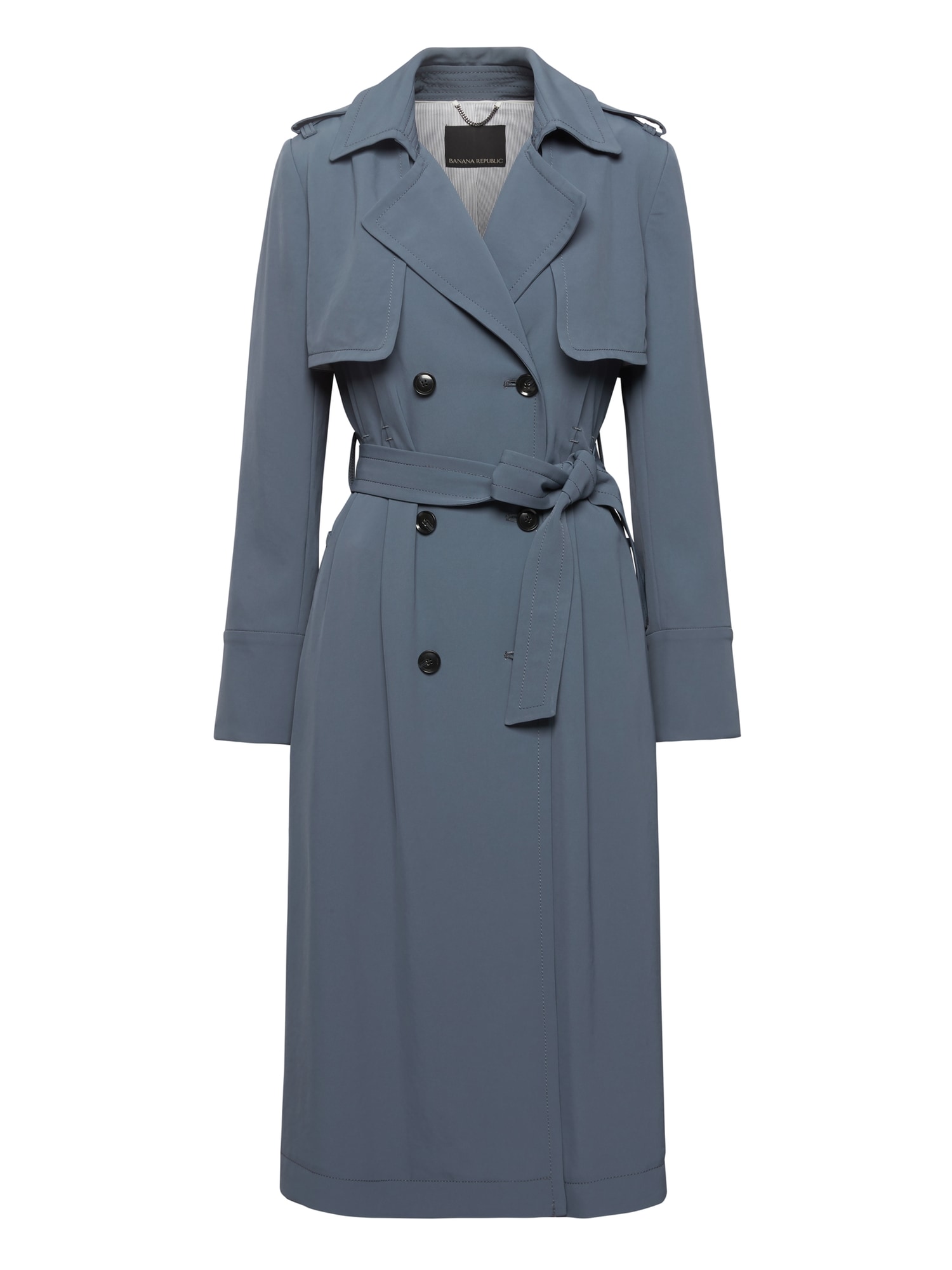 Soft Pleated Long Trench Coat