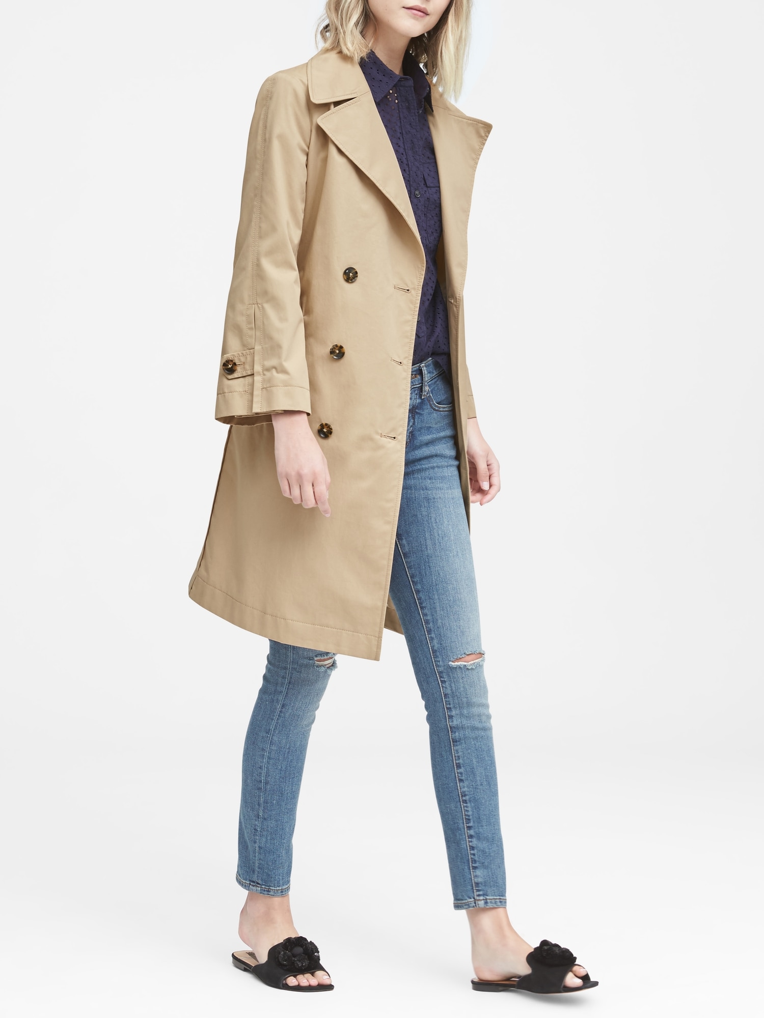 Water-Resistant Modern Trench Coat