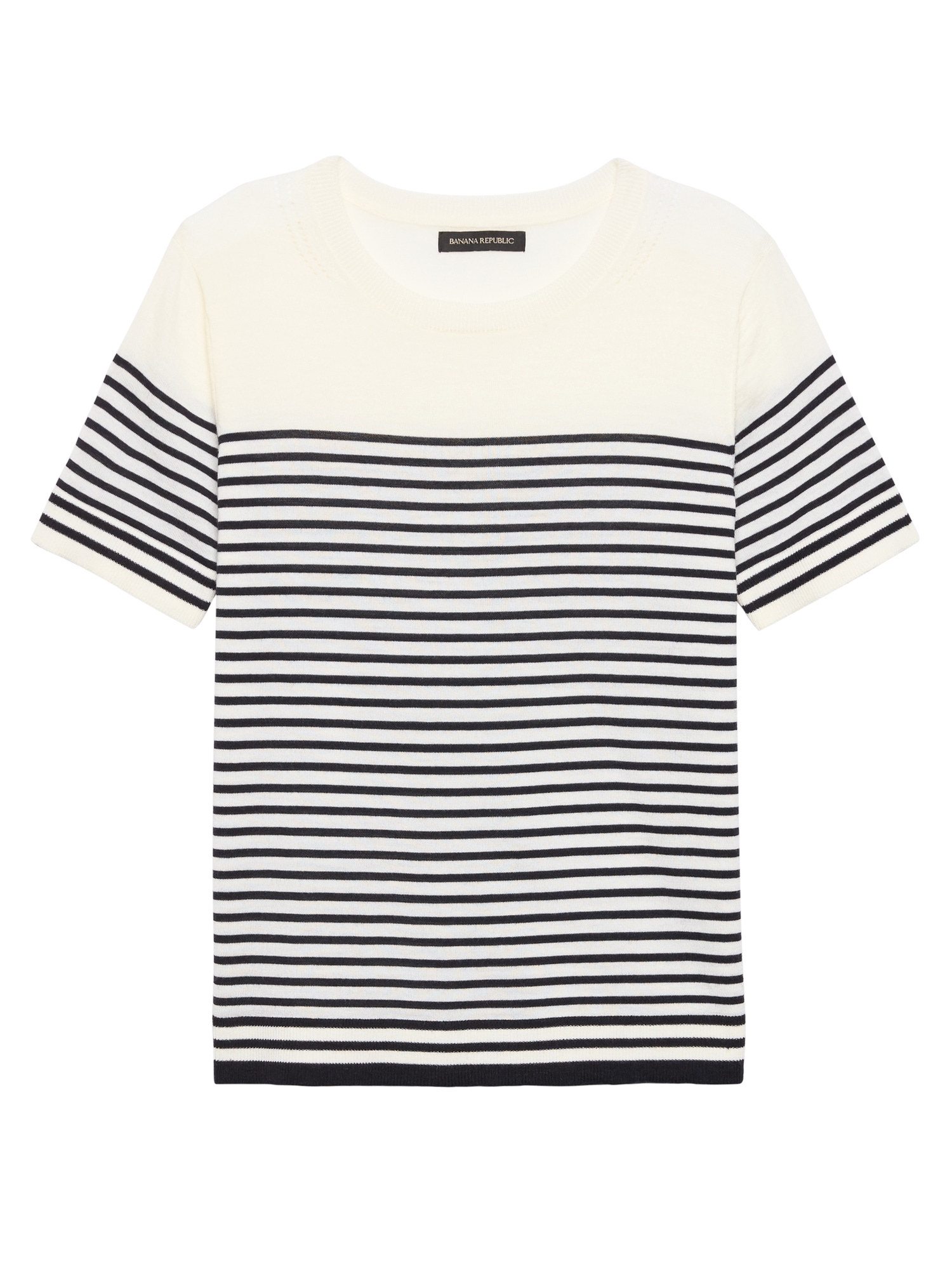 Petite Machine-Washable Merino Short-Sleeve Crew | Banana Republic